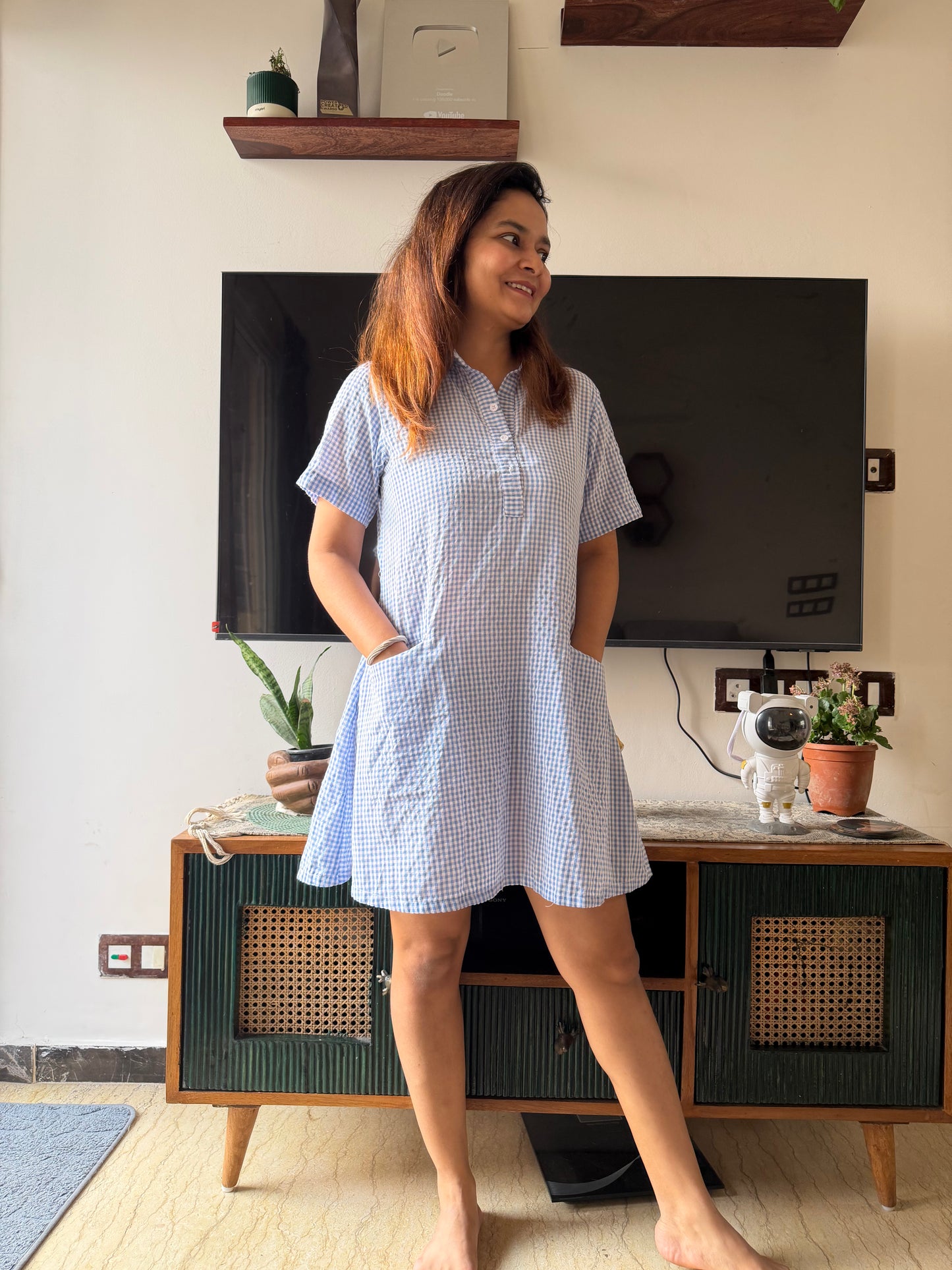 Blue Shirt Dress