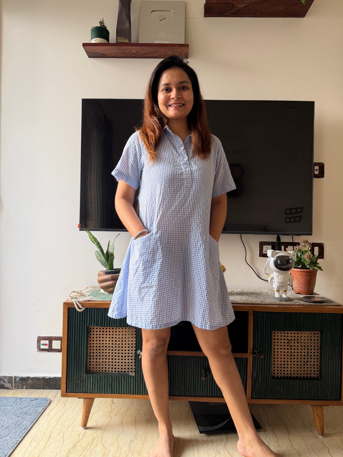 Blue Shirt Dress