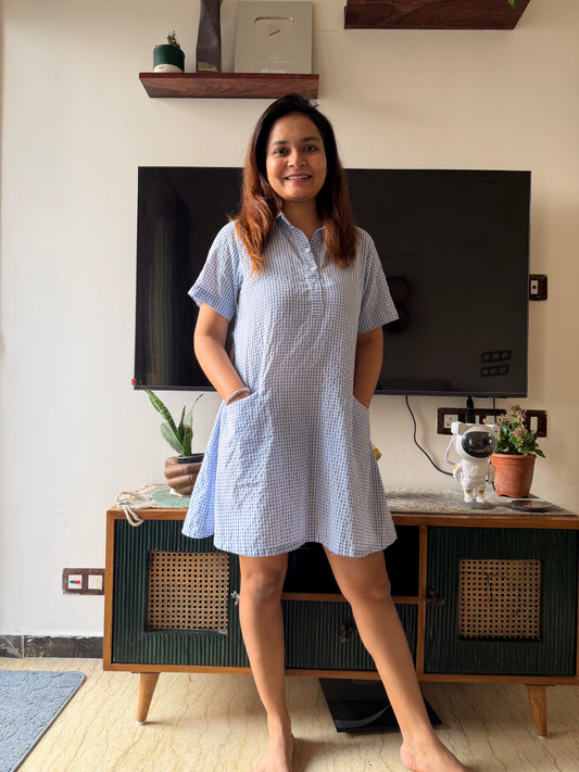 Blue Shirt Dress
