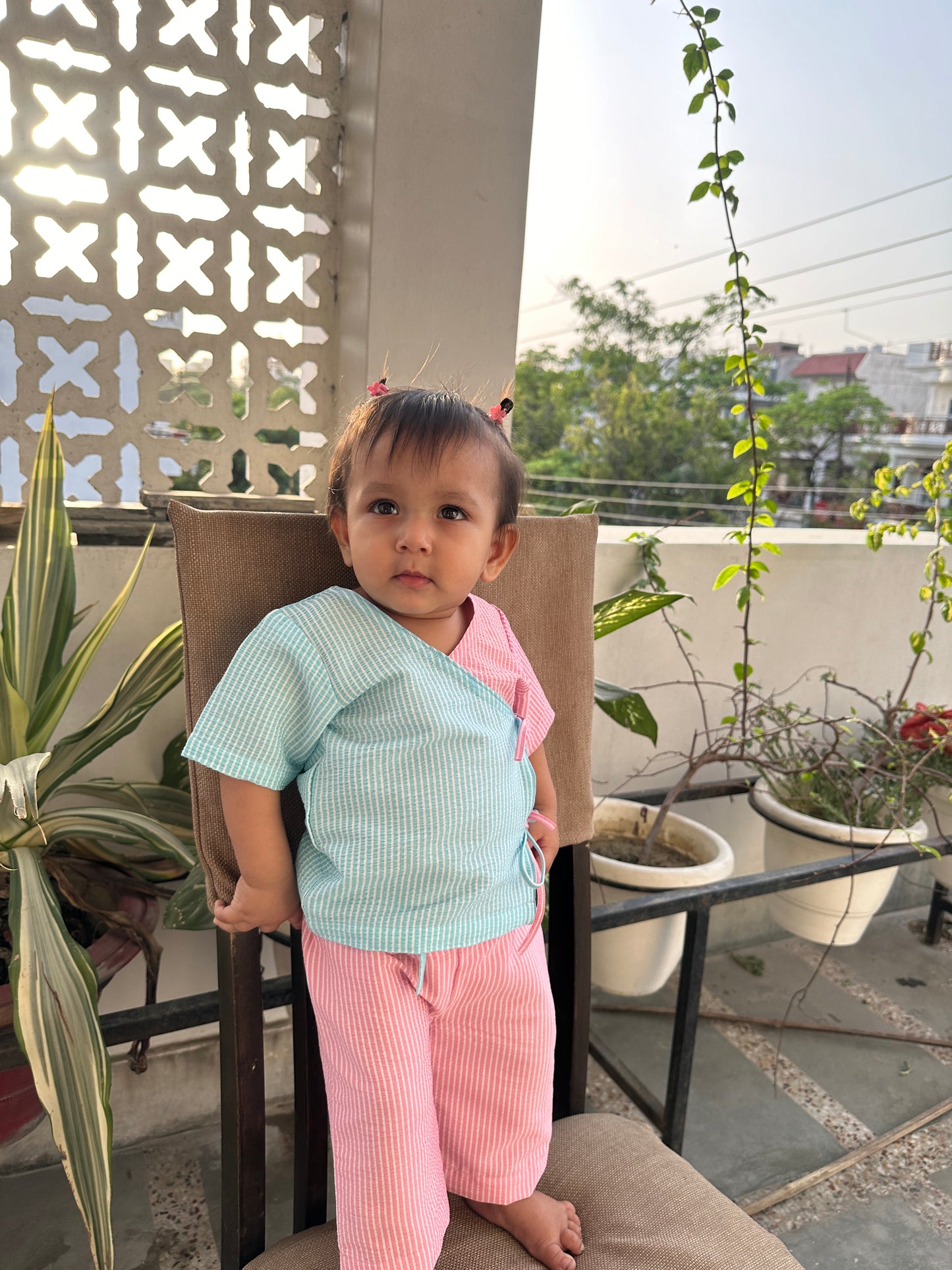 BubbleGum Angrakha Co-ord set