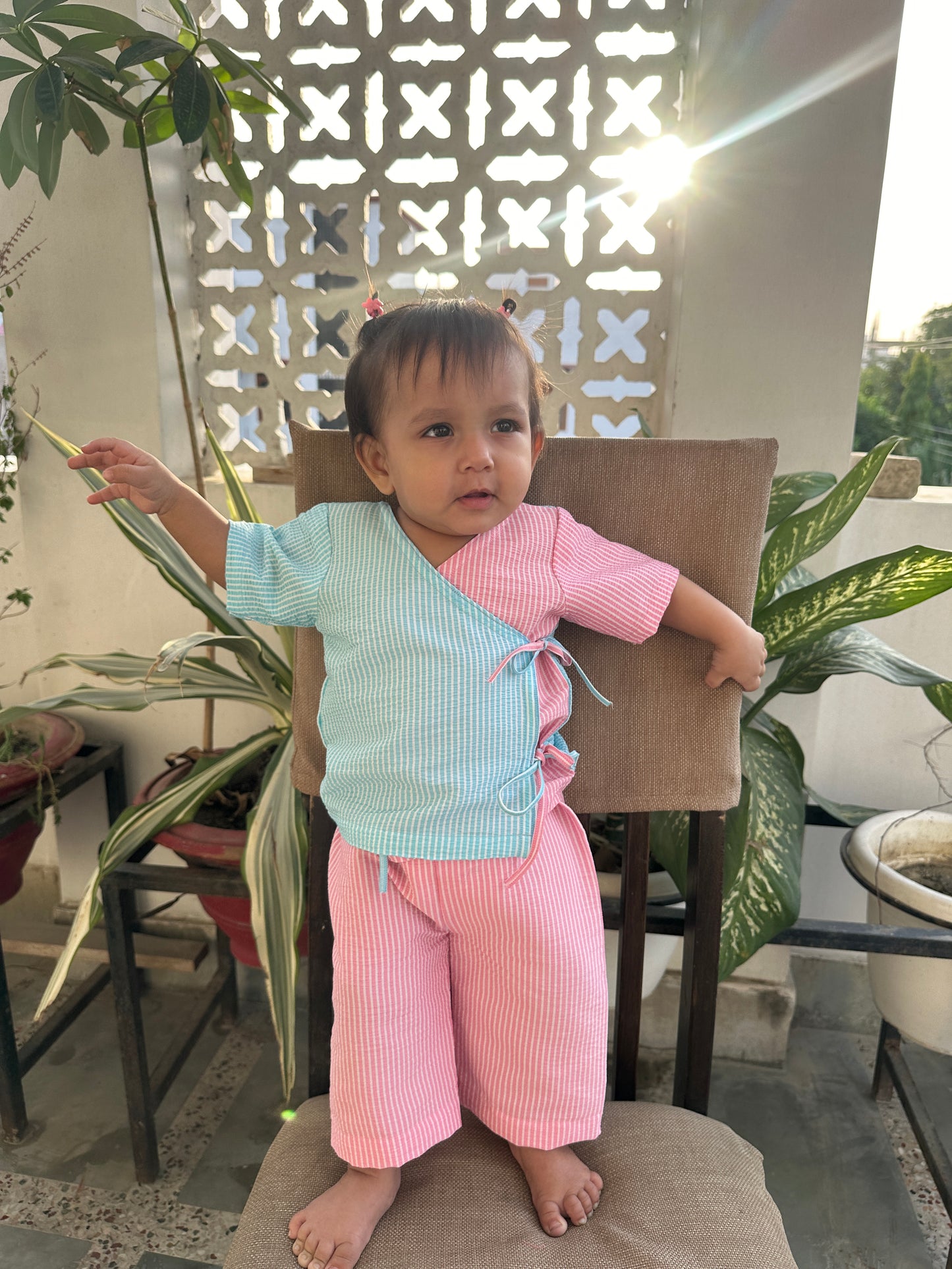 BubbleGum Angrakha Co-ord set