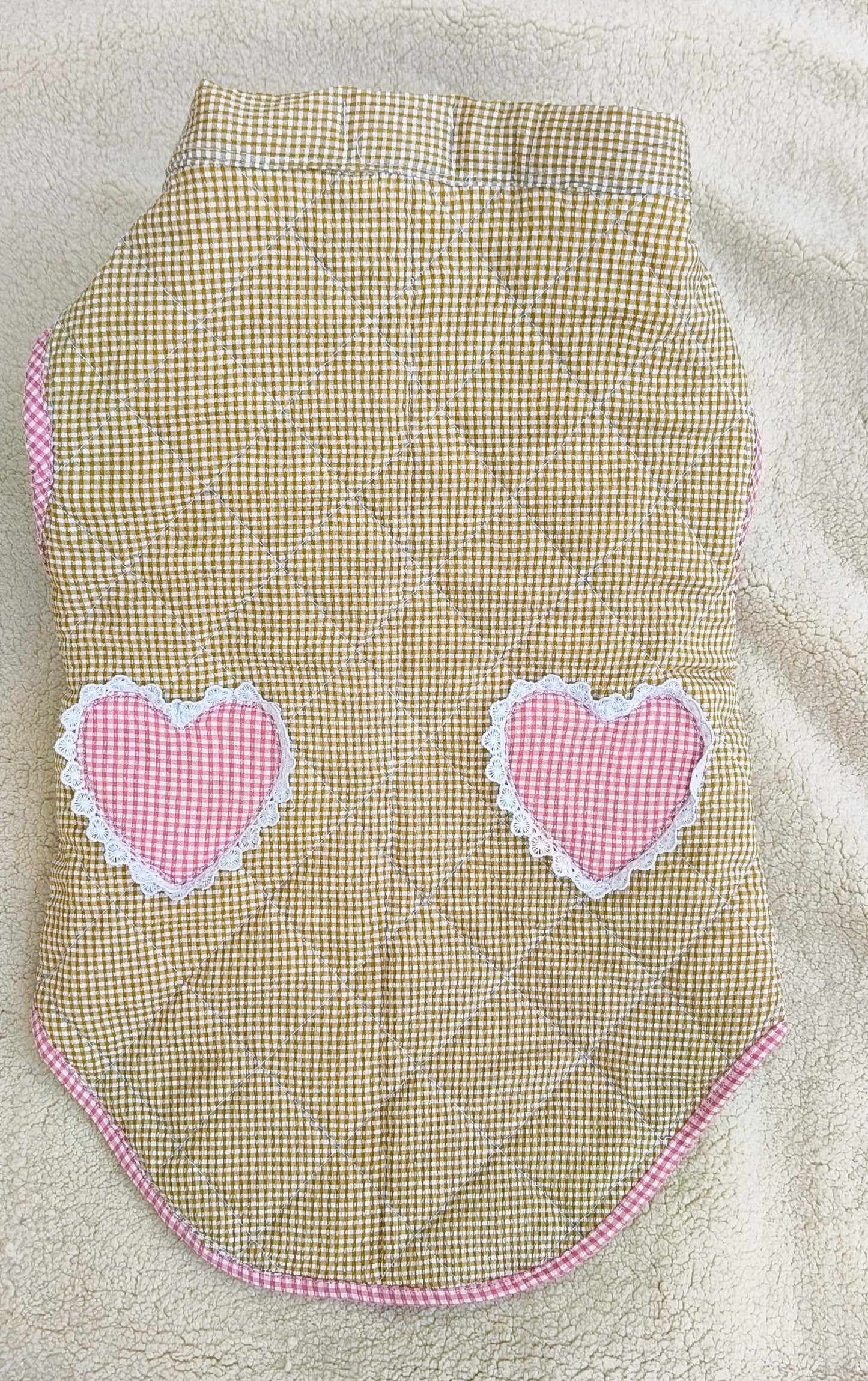 Yellow-Red checkered Quilted Jacket