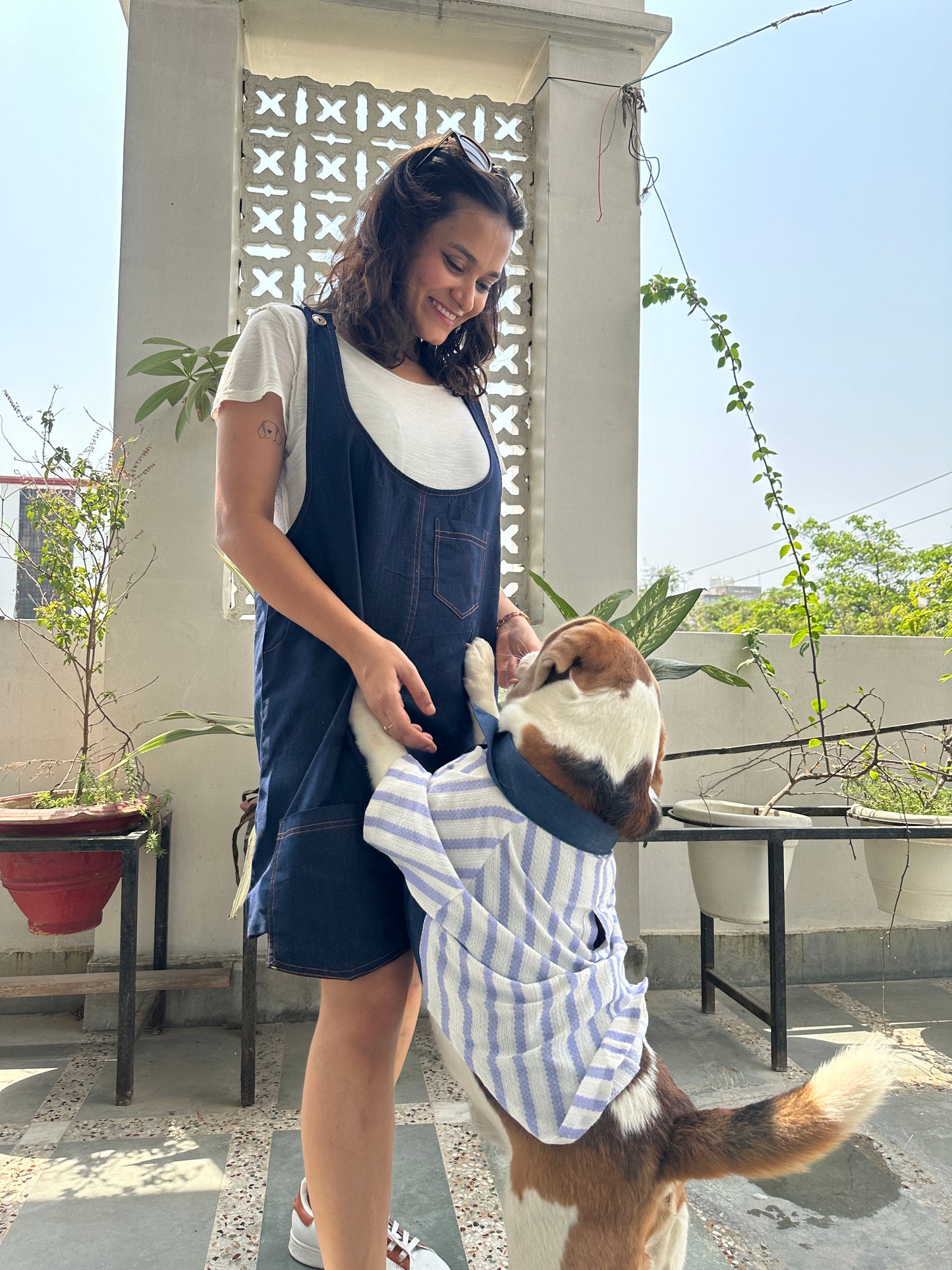 Denim Dungaree Twinning set