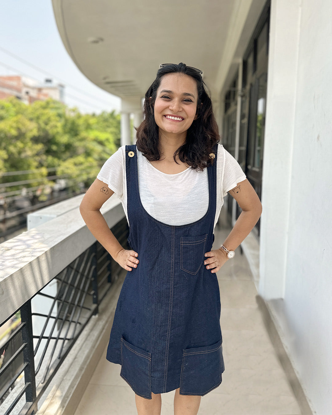 Denim Dungaree Dress