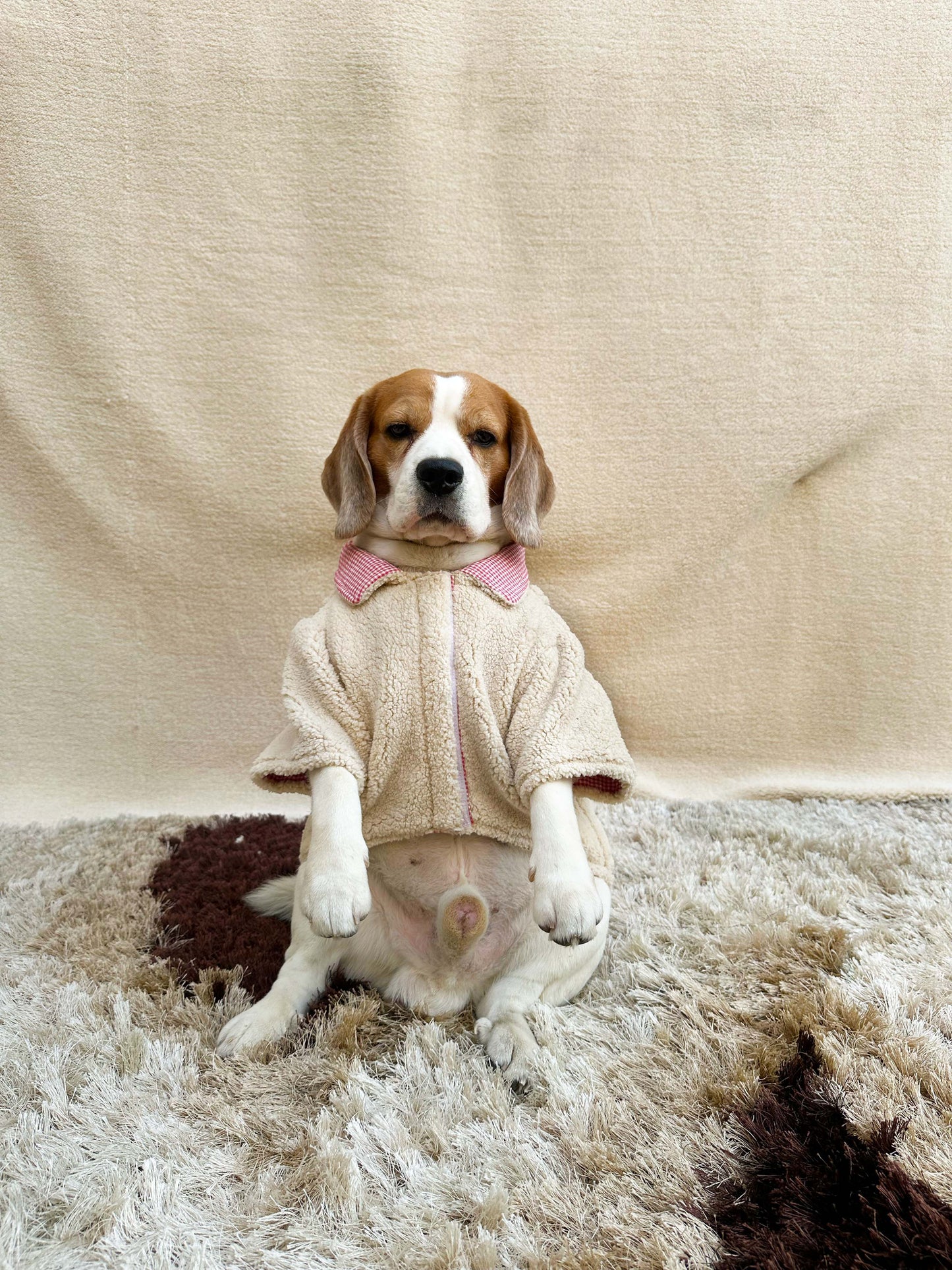 Red checked Fleece Twinning set