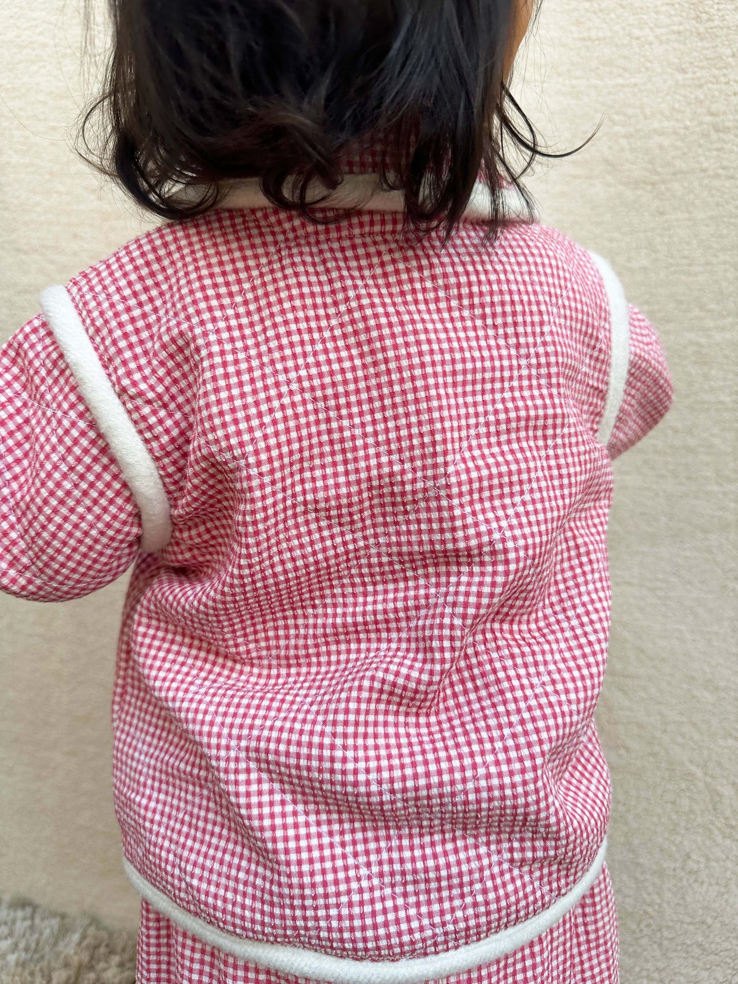 Red Checkered Co-ord set (customised Intial)