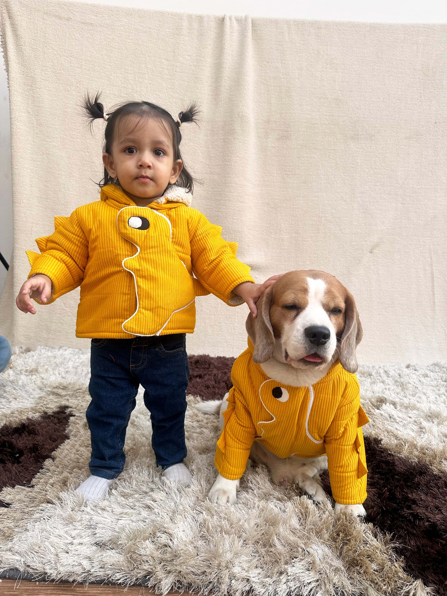Yellow Dinosaur Twinning Jacket