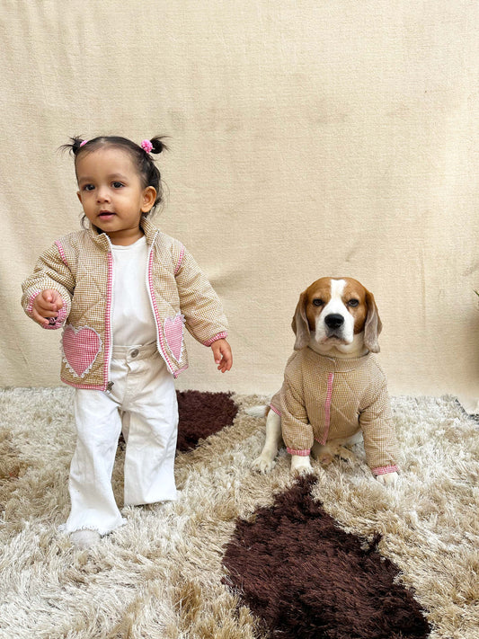 Yellow-Red Quilted Twinning Jacket