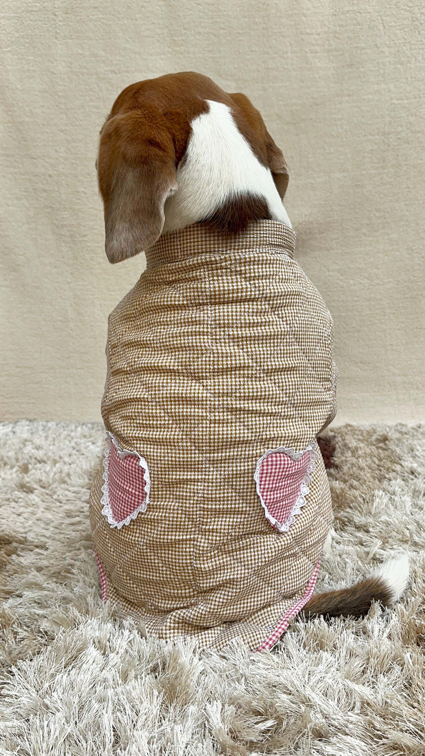 Yellow-Red checkered Quilted Jacket