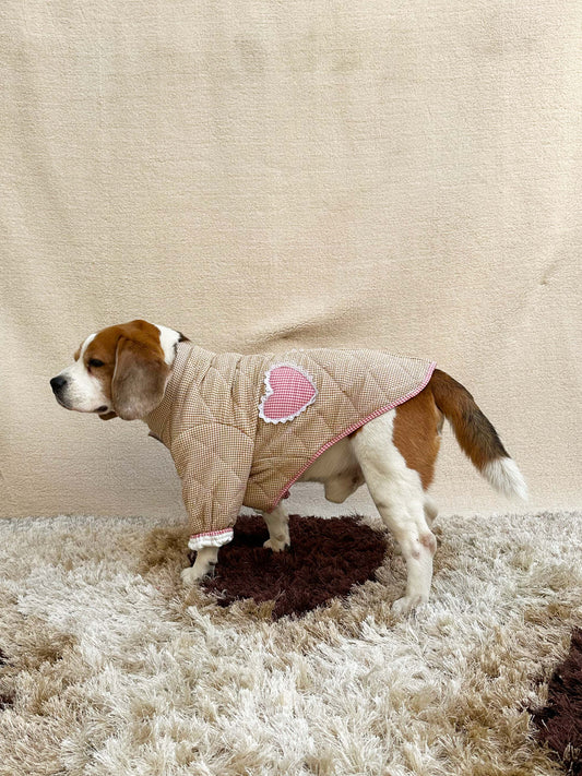 Yellow-Red checkered Quilted Jacket