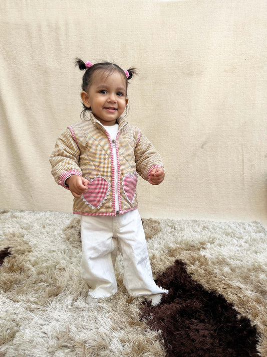 Yellow-Red Quilted Jacket