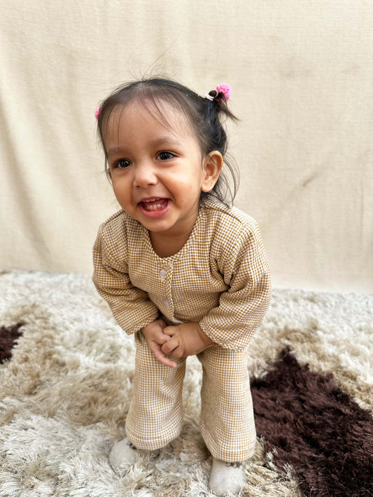 Yellow Checkered Co-ord set