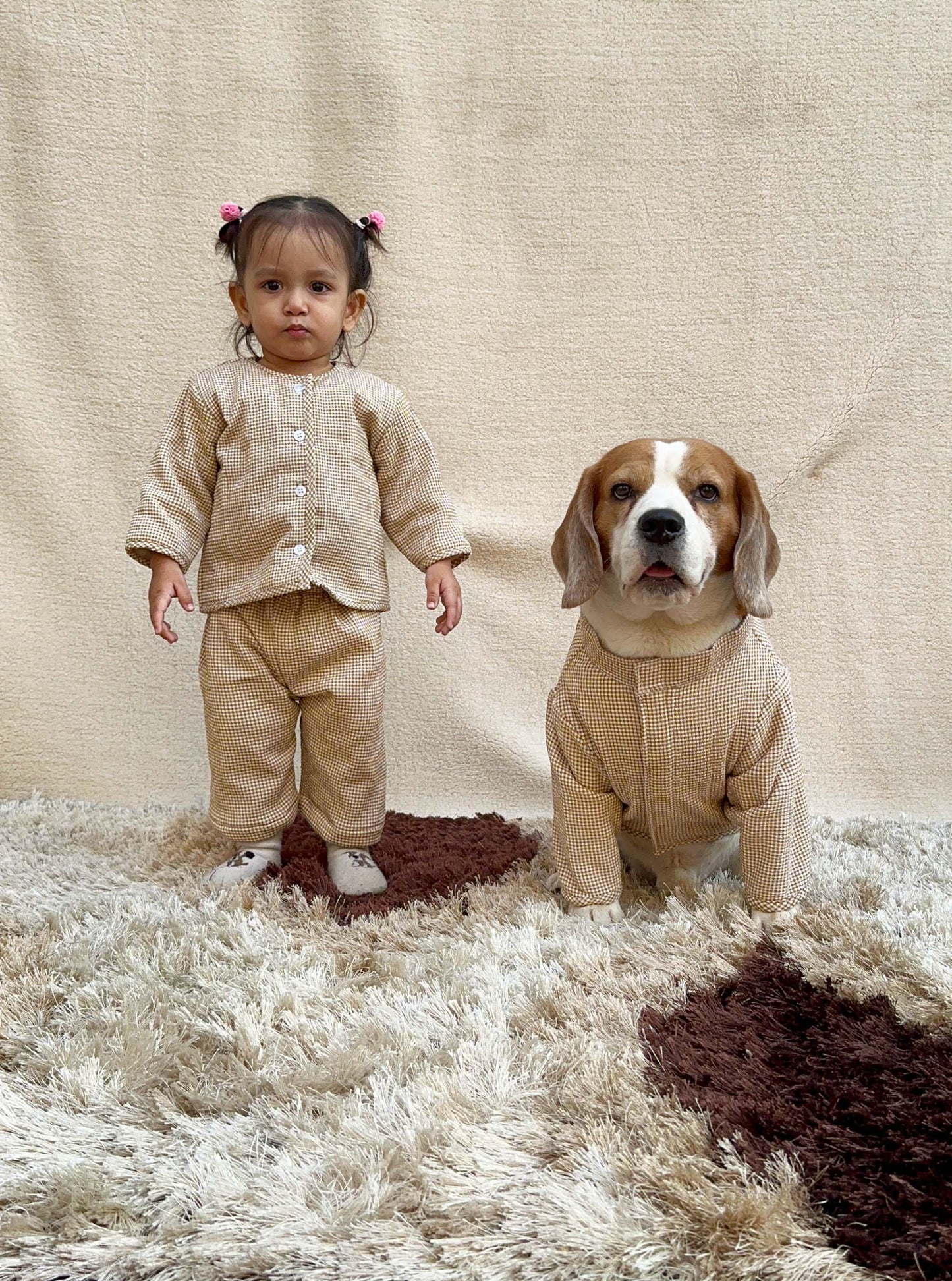 Yellow quilted Night Suit Twinning set