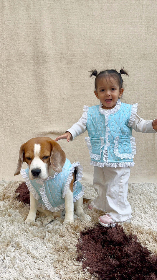 Blue Floral Twinning Vest