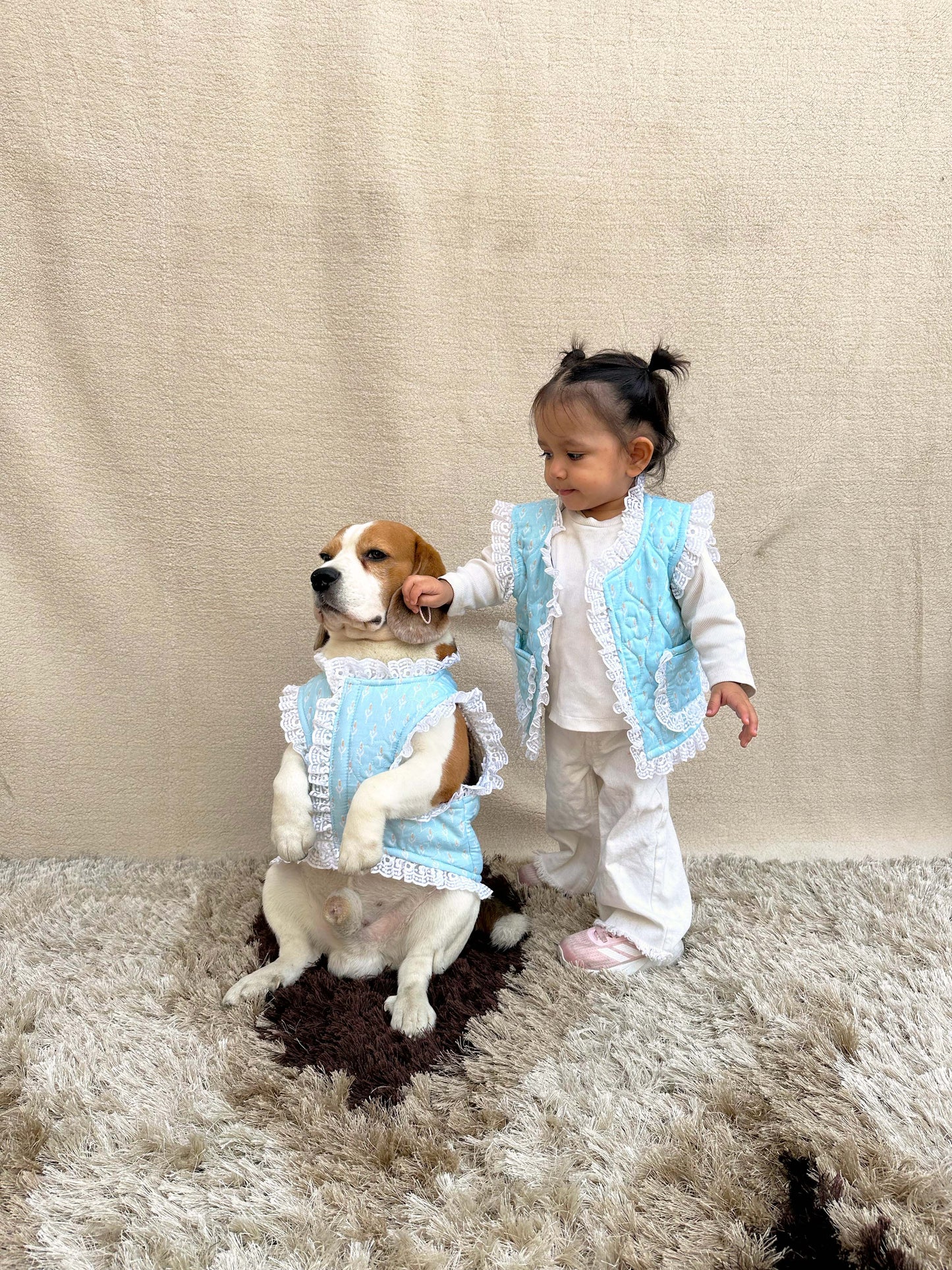 Blue Floral Twinning Vest