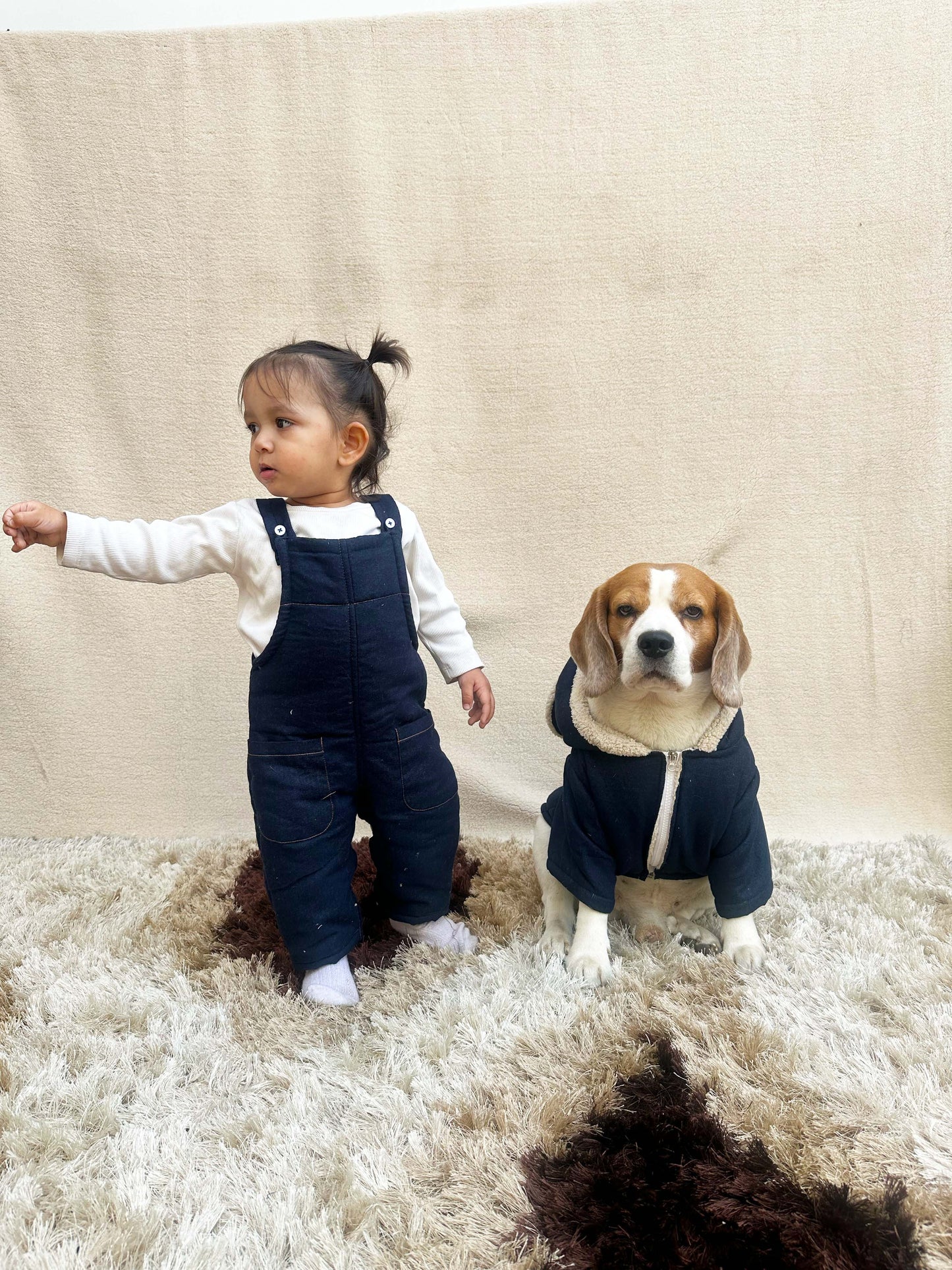 Denim teddy Jacket Twinning set