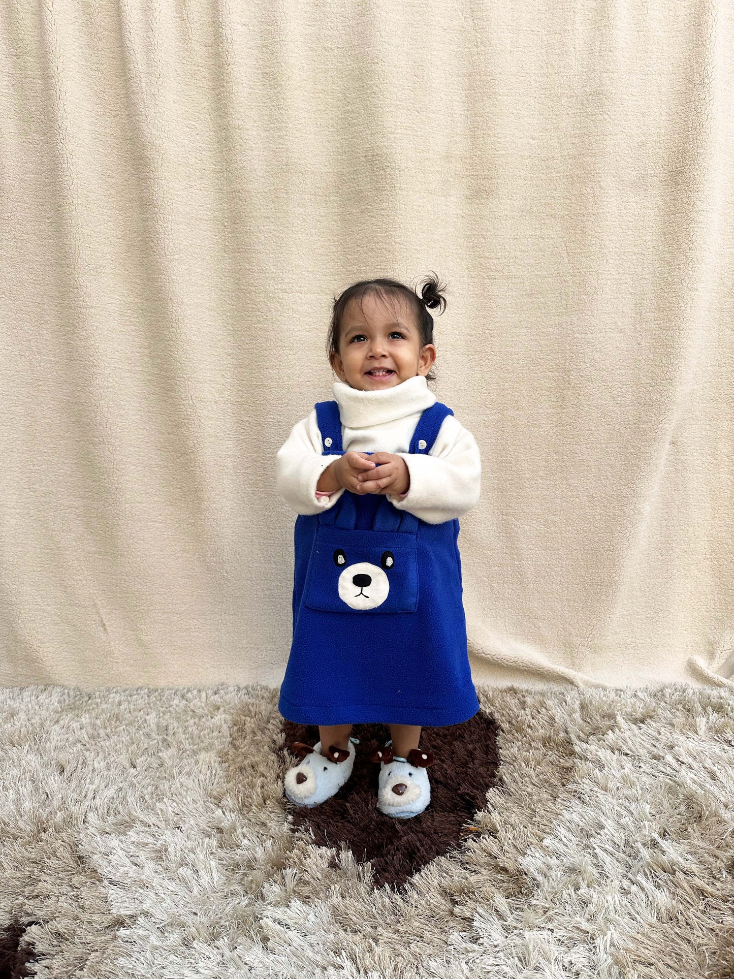 Navy Blue Dungaree Dress Twinning set