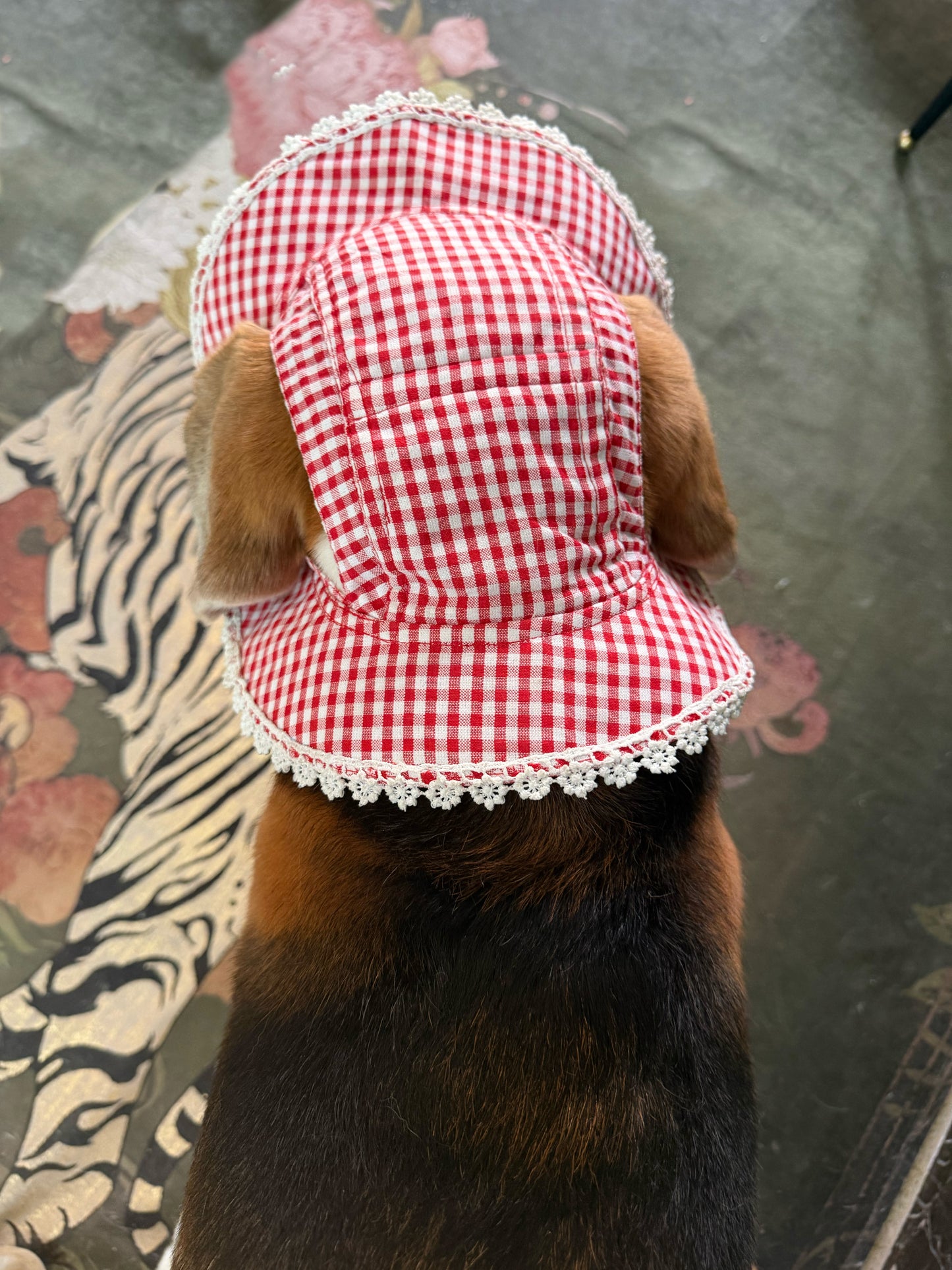 Red Gingham  Hat Twinning set