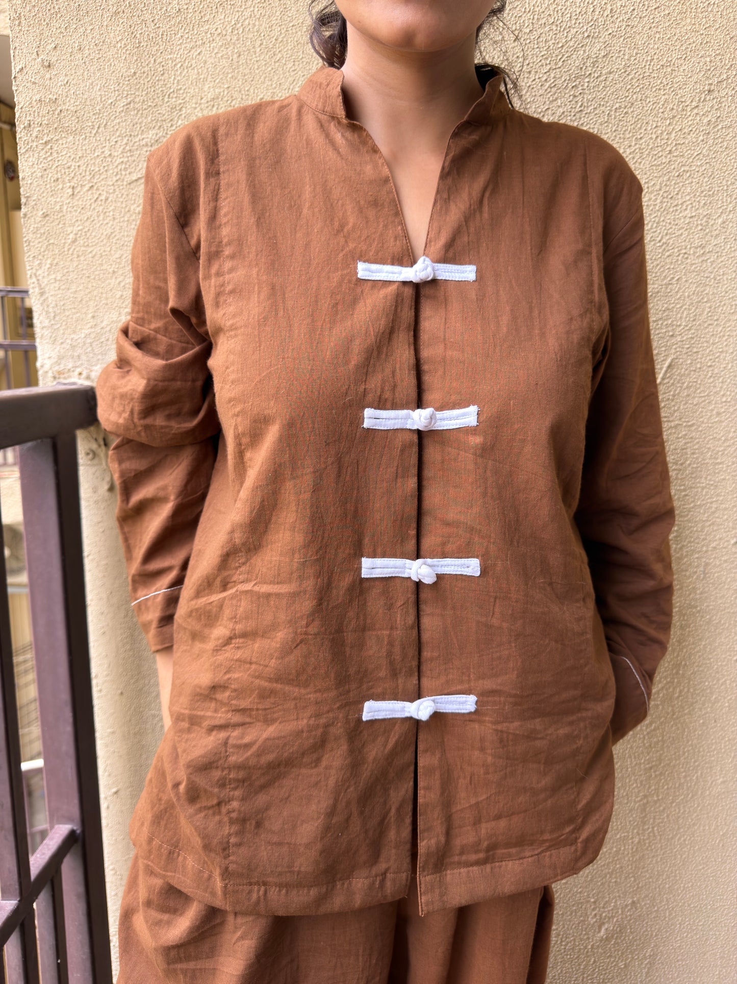 Brown Mandarin Co-ord set