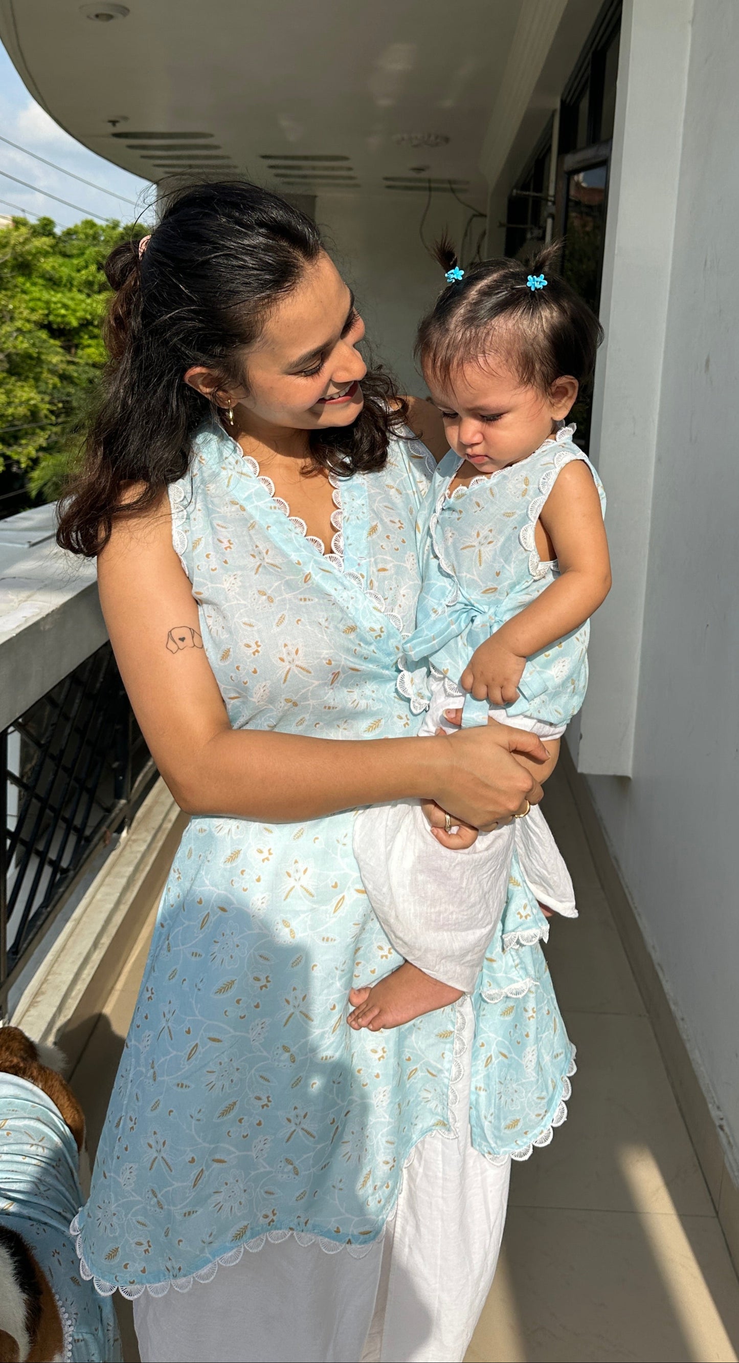 Blue Angrakha Kurta set