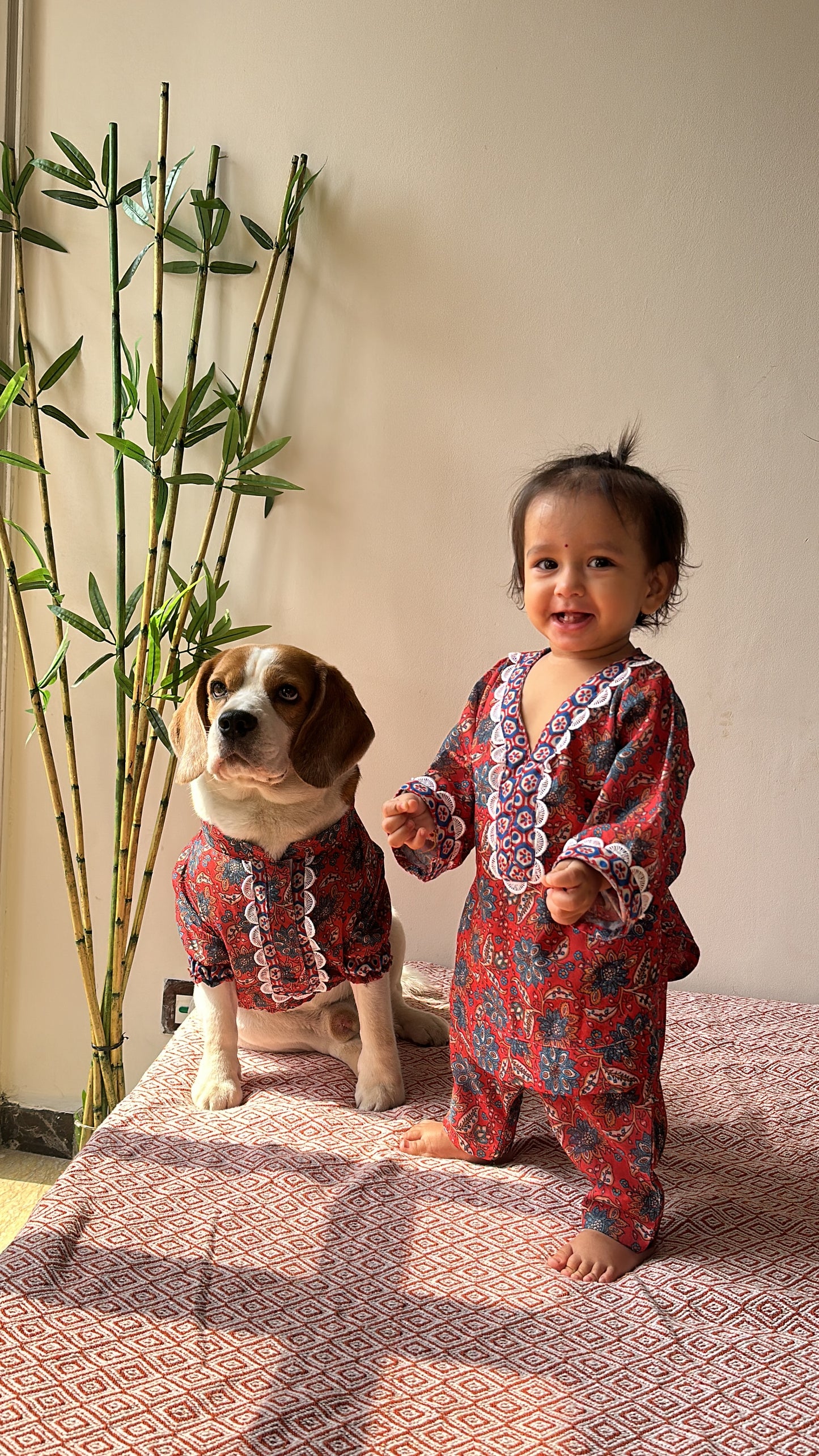 Red Floral Kurta Twinning set