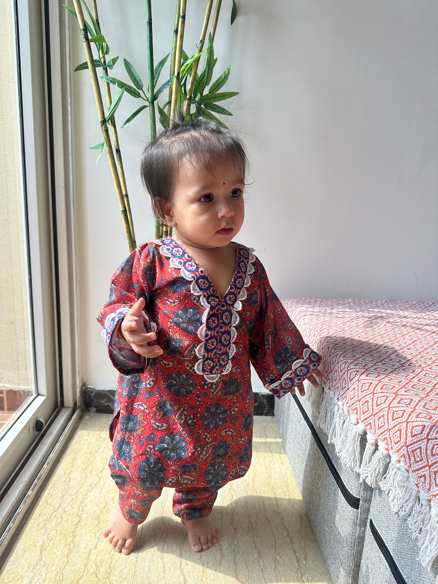 Red Pakistani Kurta set