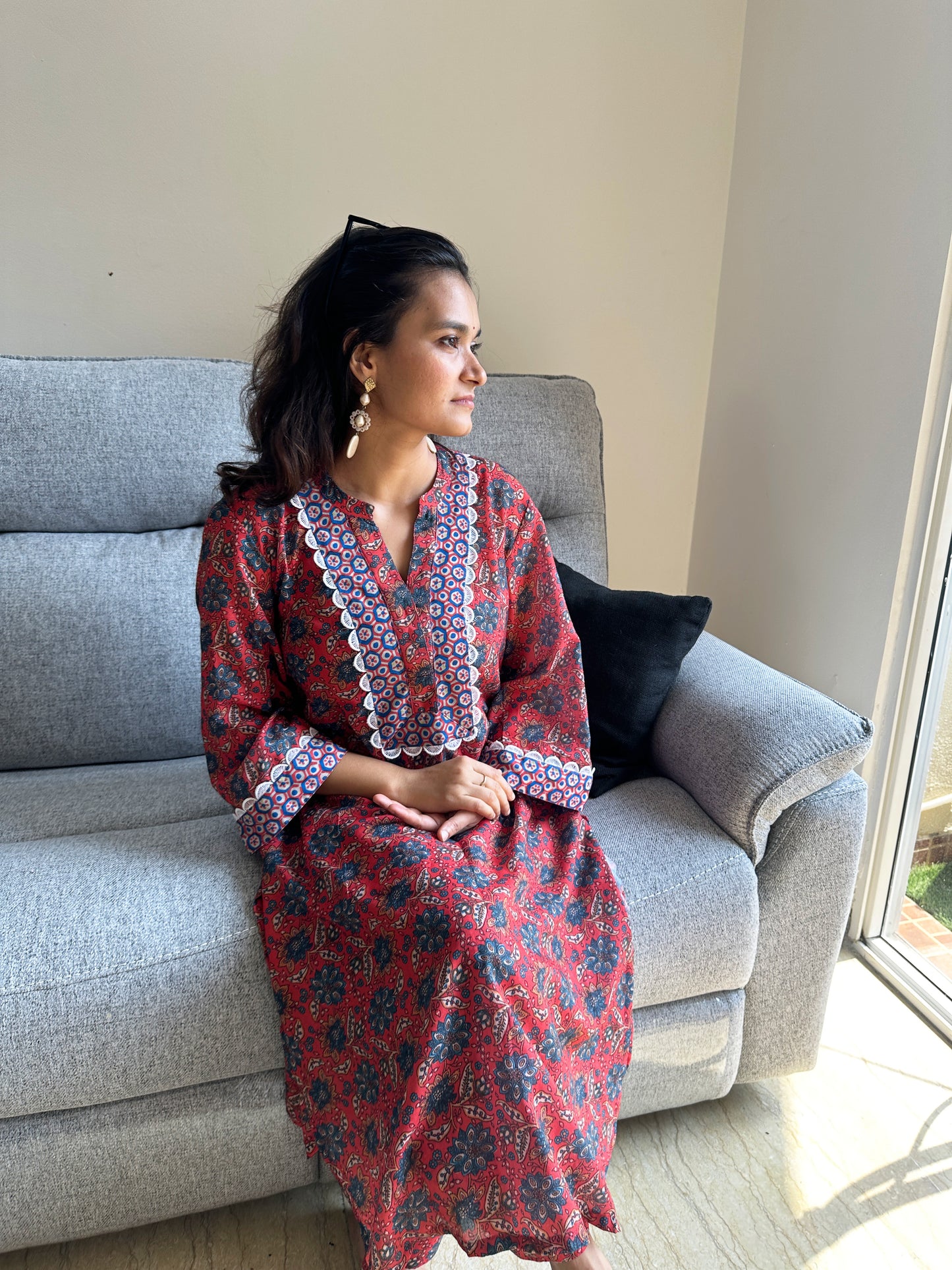 Red Floral Salwar Set