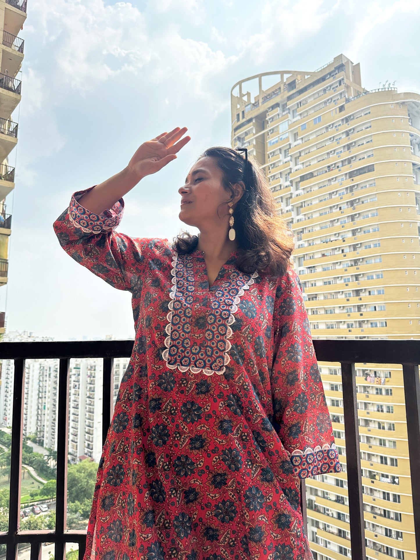 Red Floral Salwar Set