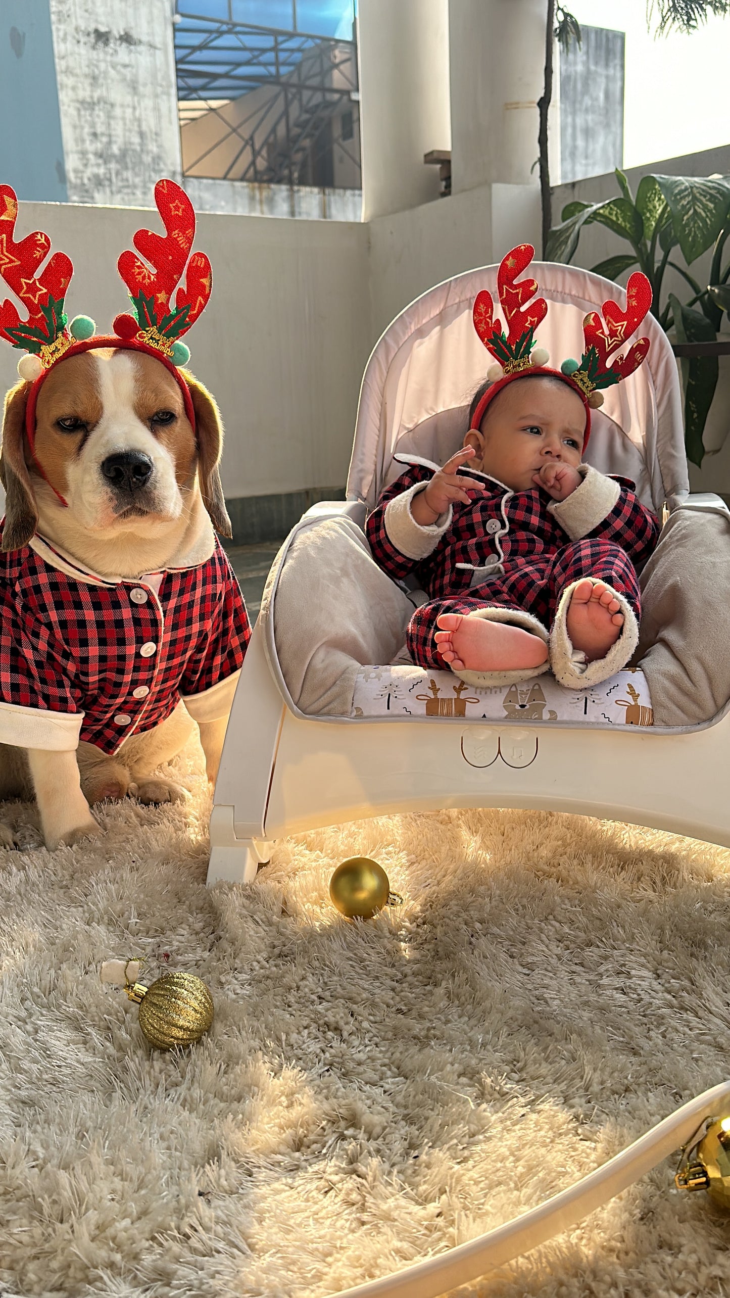 Red Plaid Twinning set