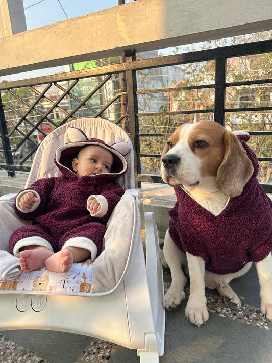 Red Teddy Twinning set