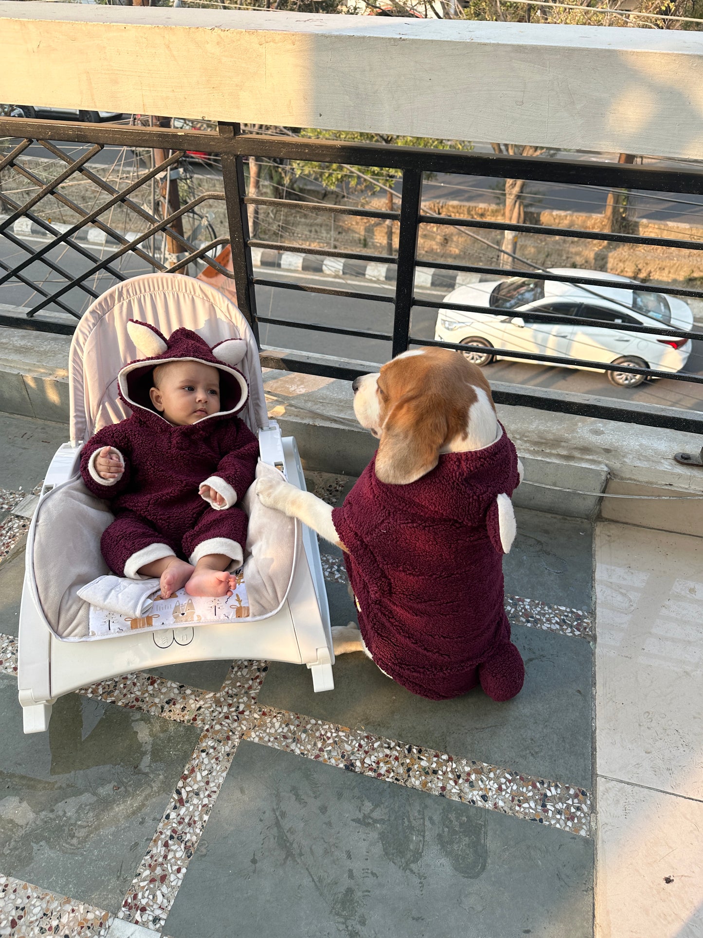 Red Teddy Twinning set