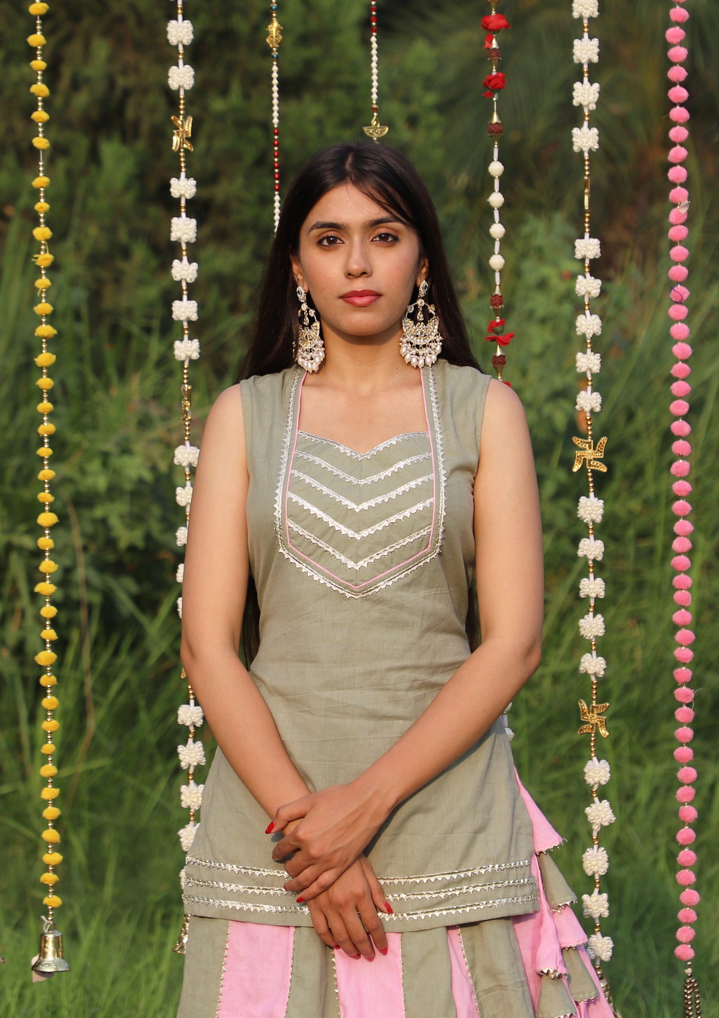 Pista-Pink Lehenga Set