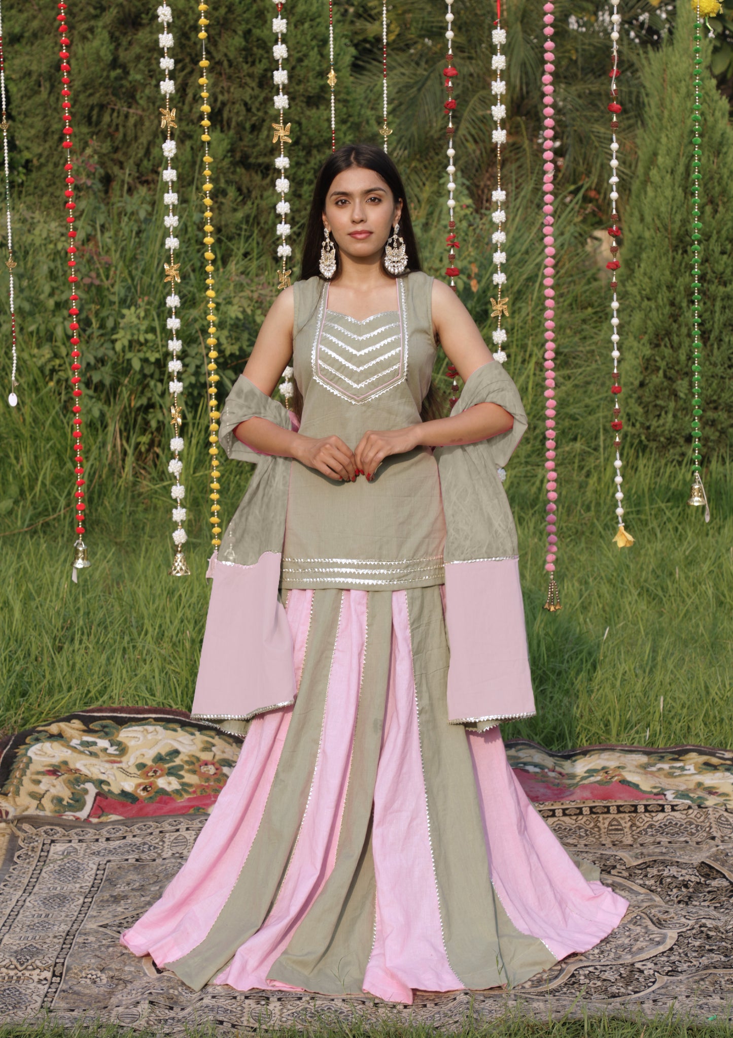Pista-Pink Lehenga Set