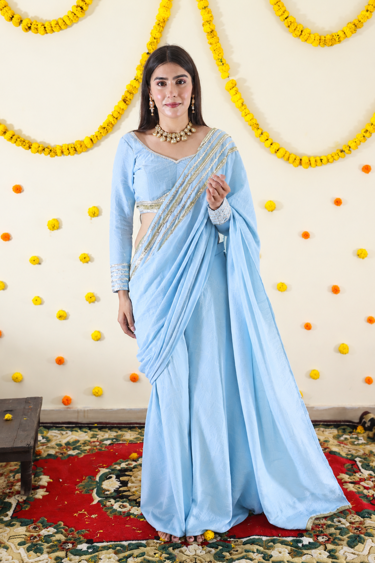 Blue Sharara Twinning set