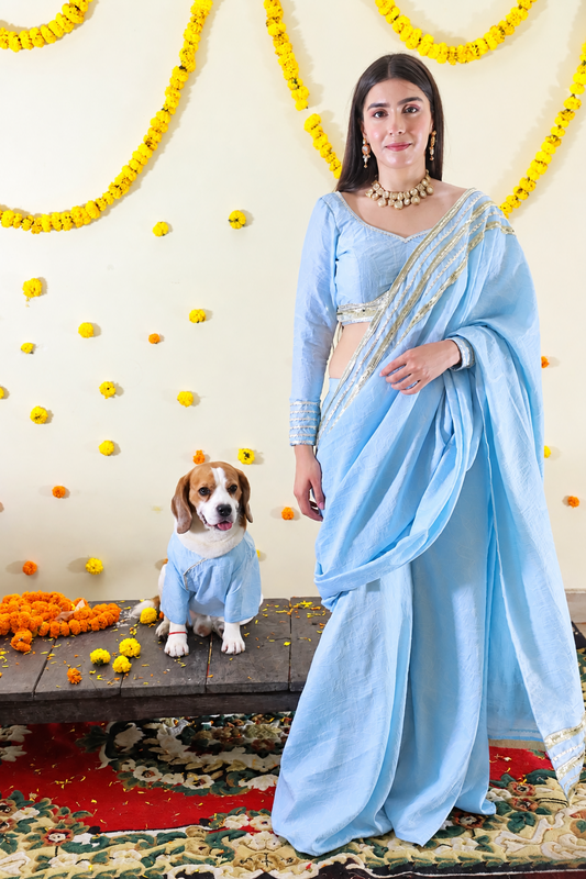 Blue Sharara Twinning set