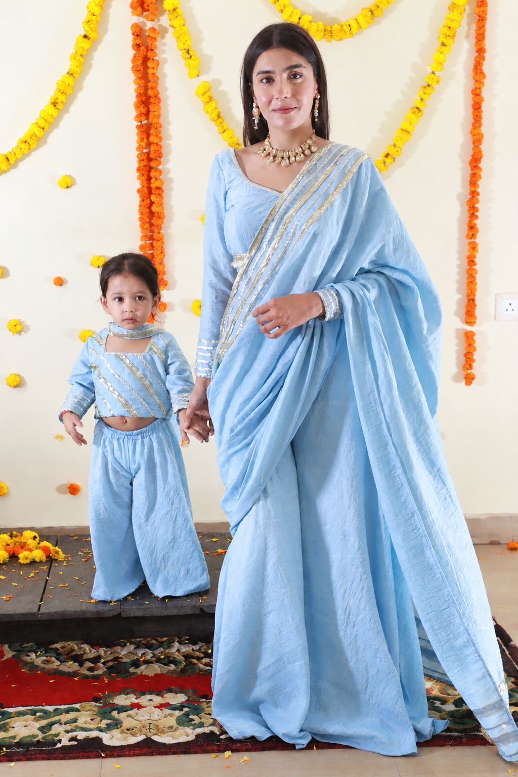 Blue Sharara Twinning set
