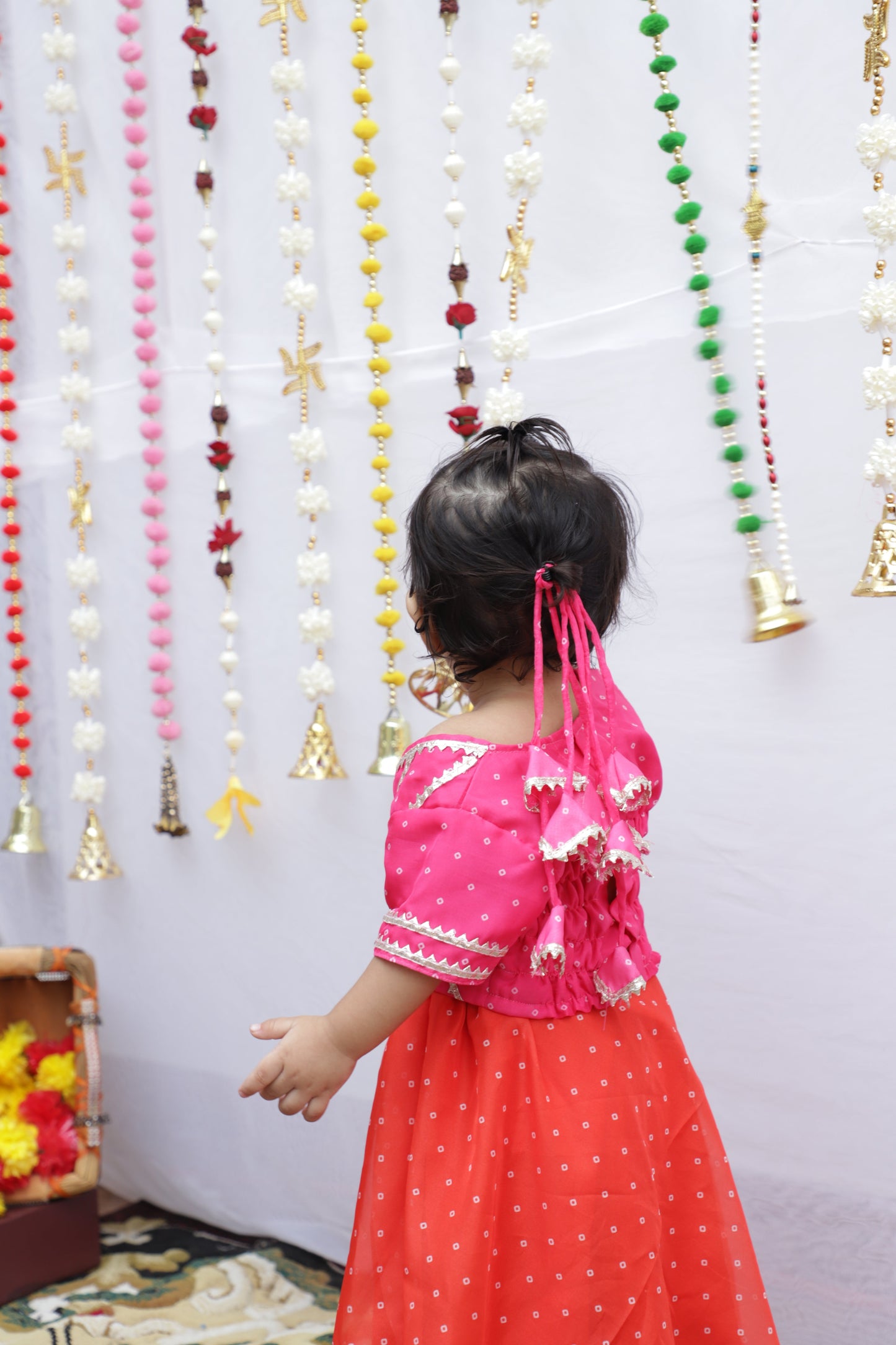 Pink Bandhani Paranda