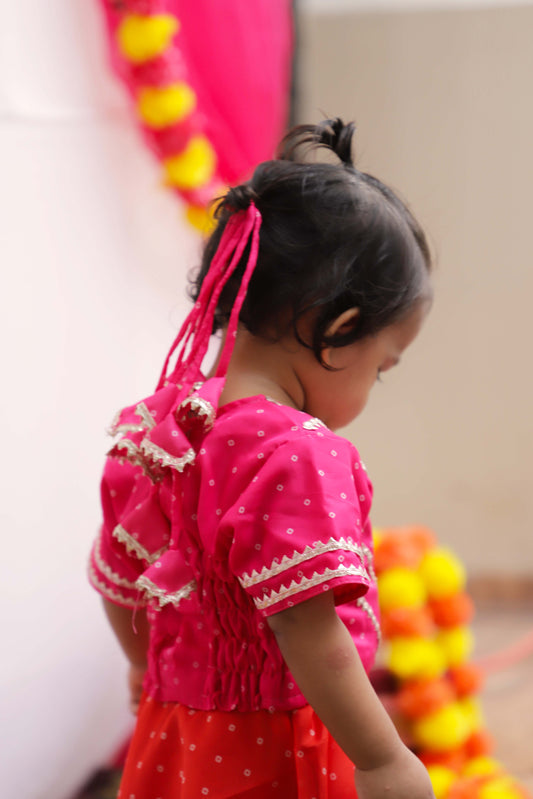 Pink Bandhani Paranda