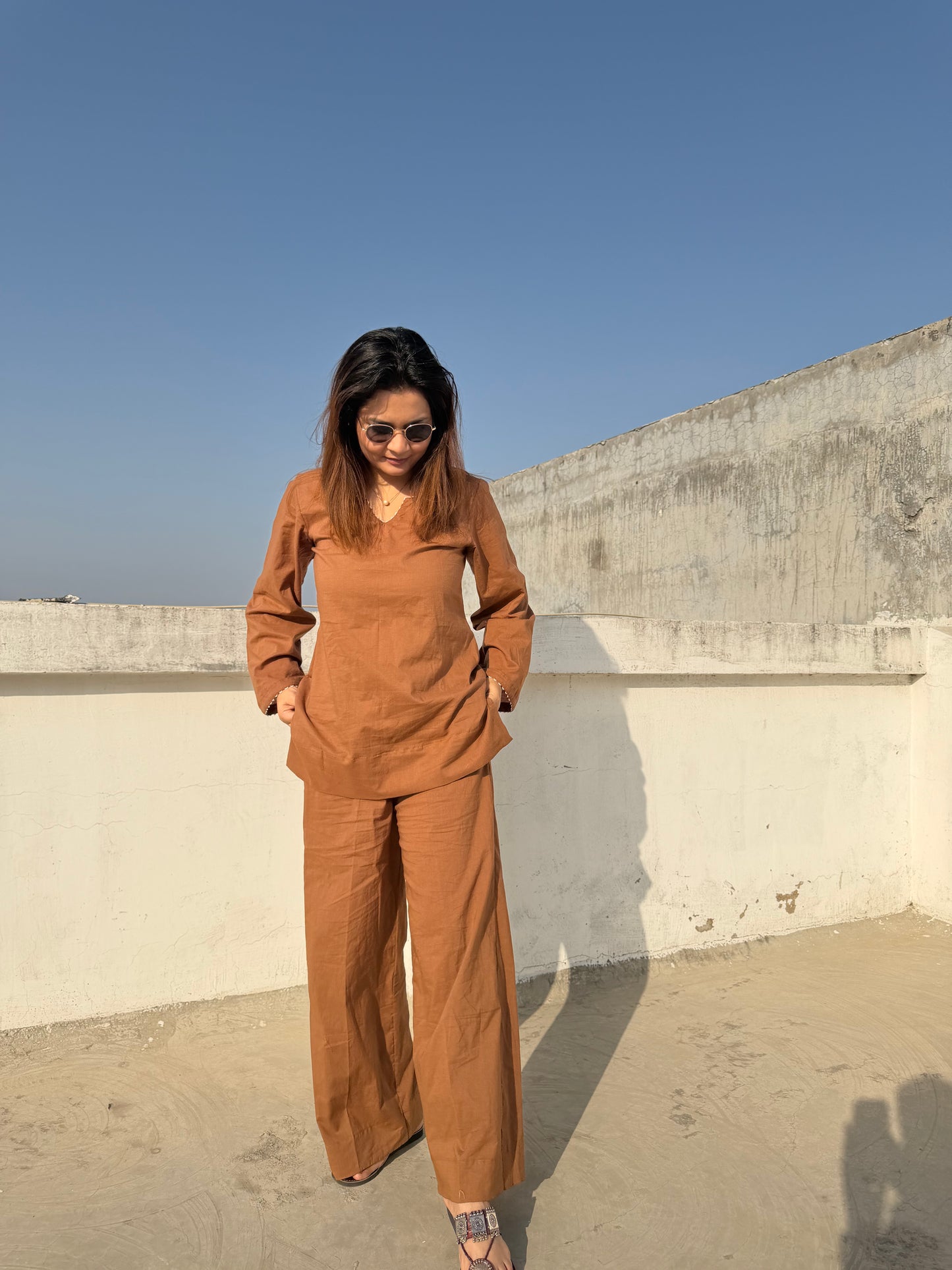 Brown Kurta Co-ord set