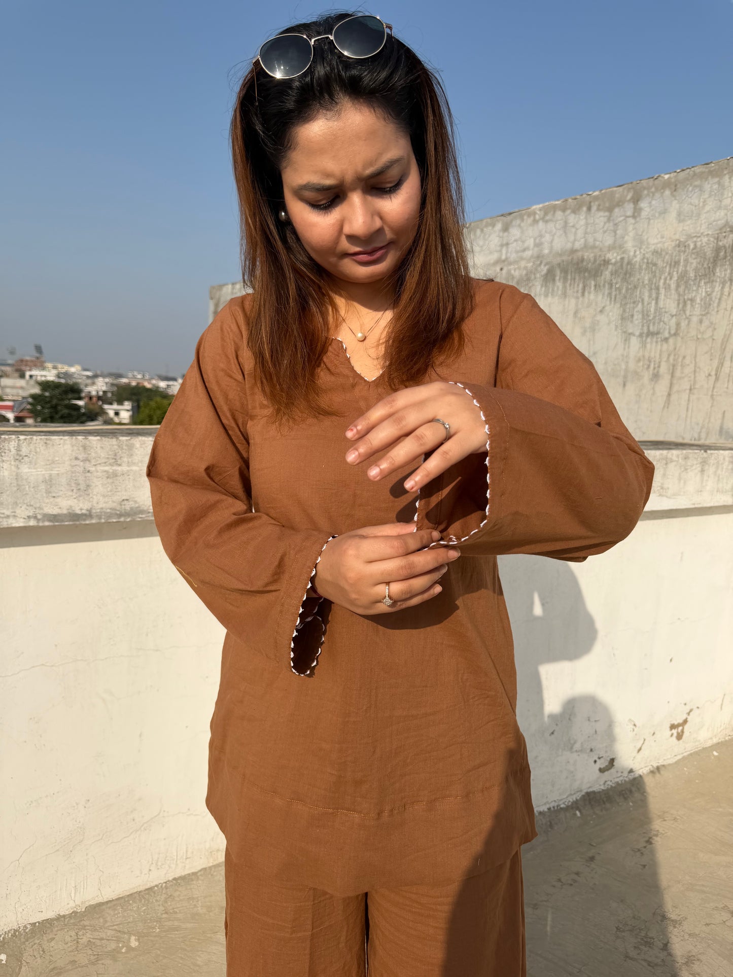 Brown Kurta Co-ord set