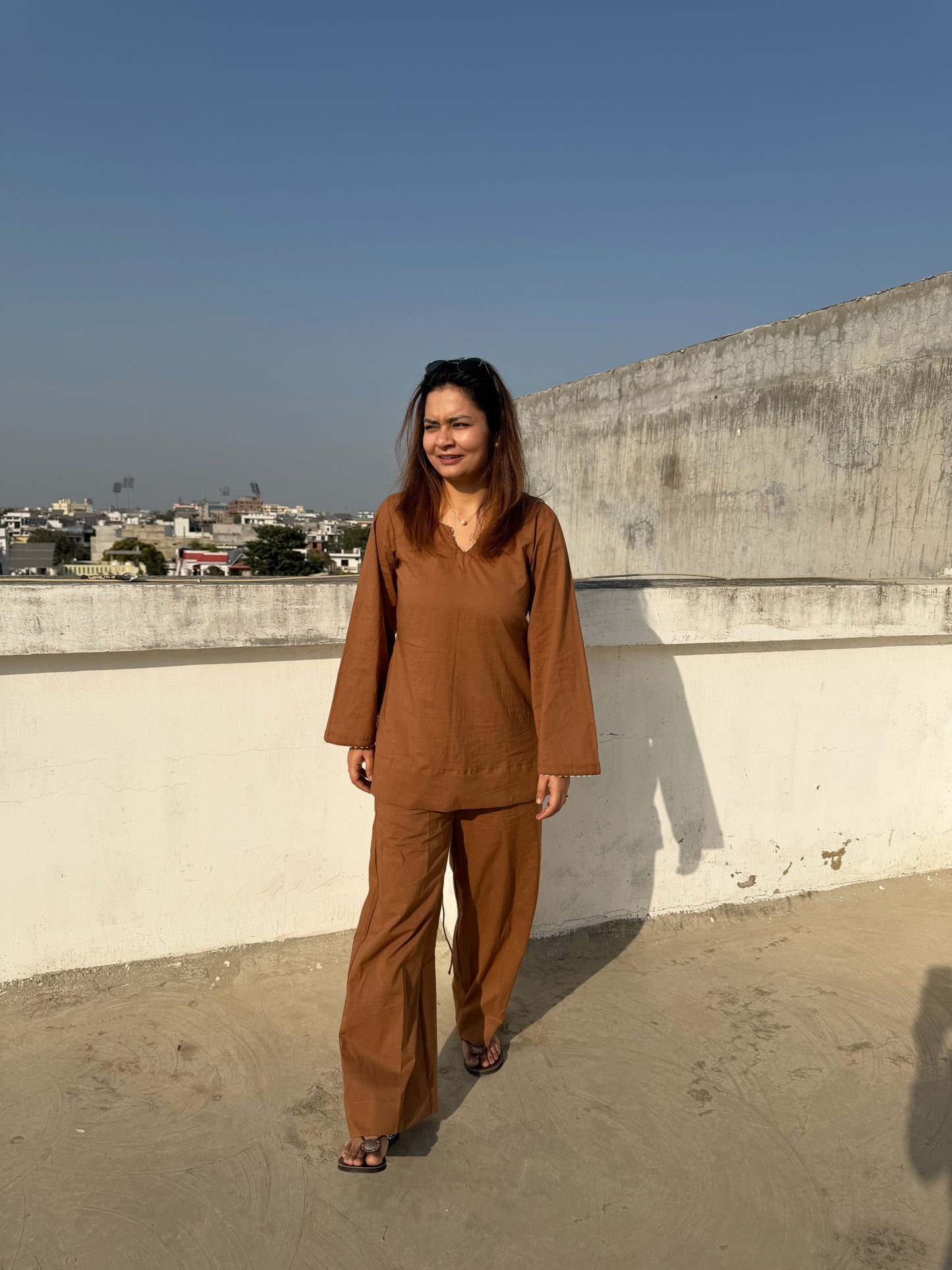 Brown Kurta Twinning set