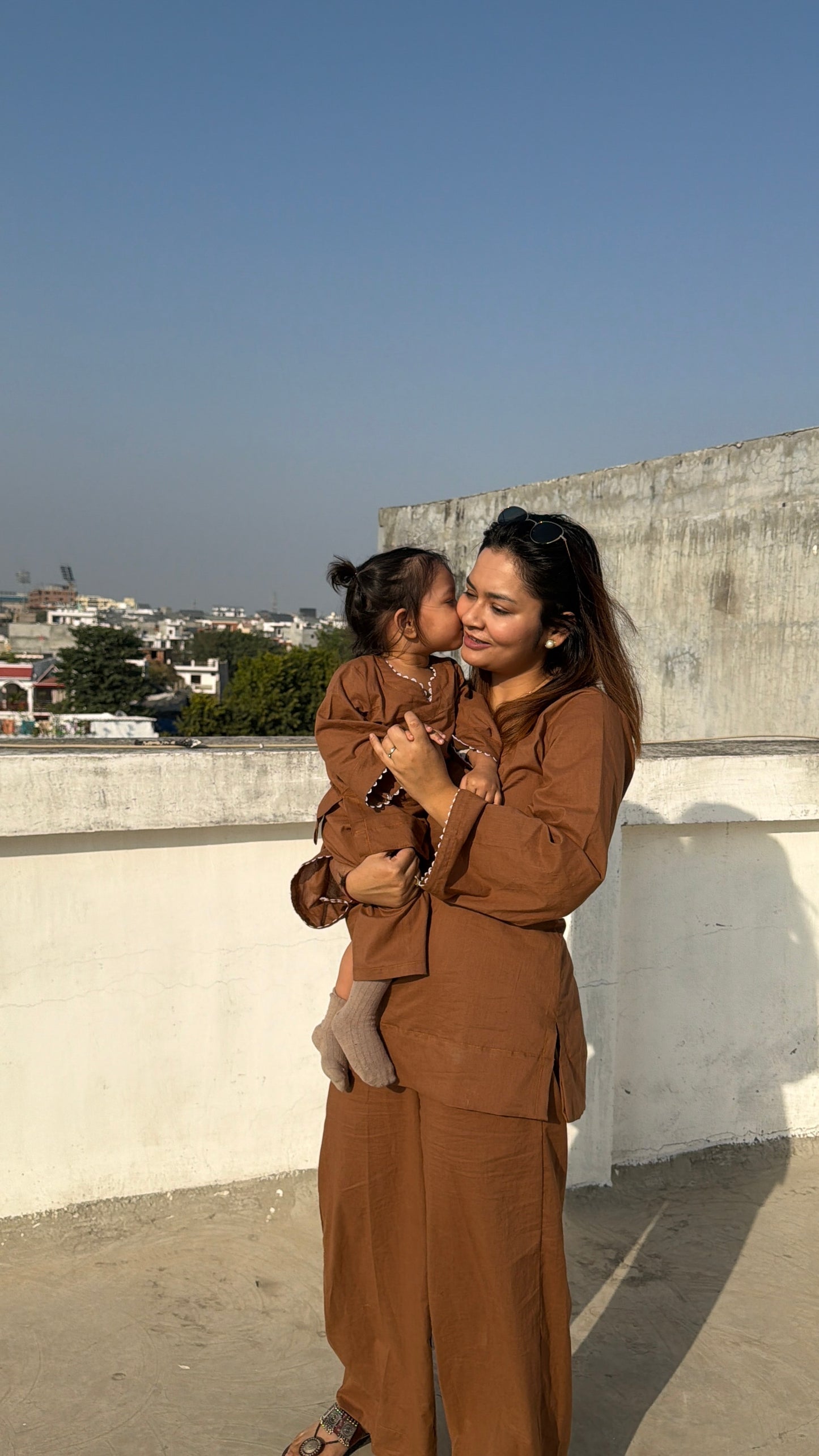 Brown Kurta Twinning Set