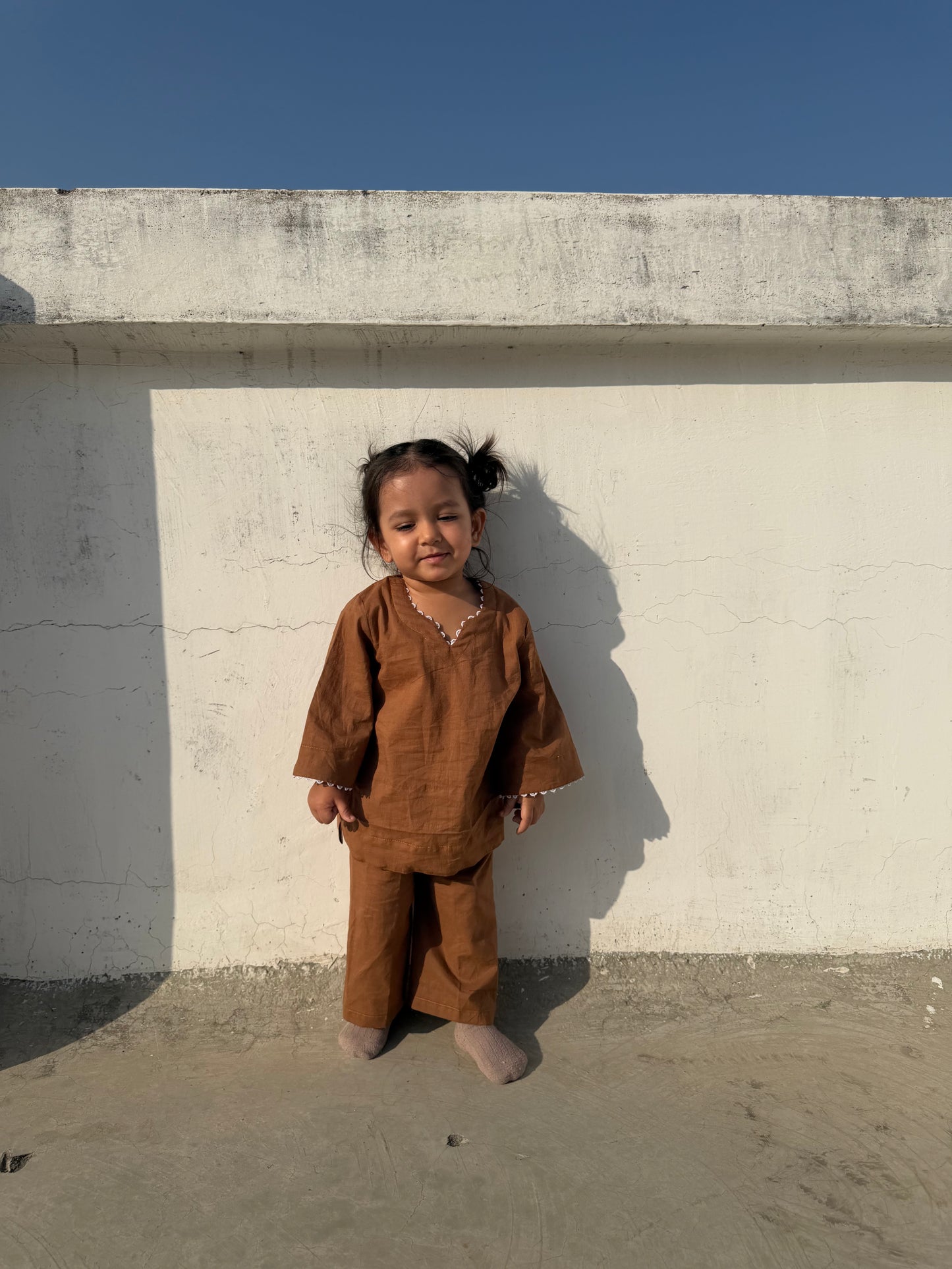 Brown Kurta Co-ord Twinning Set