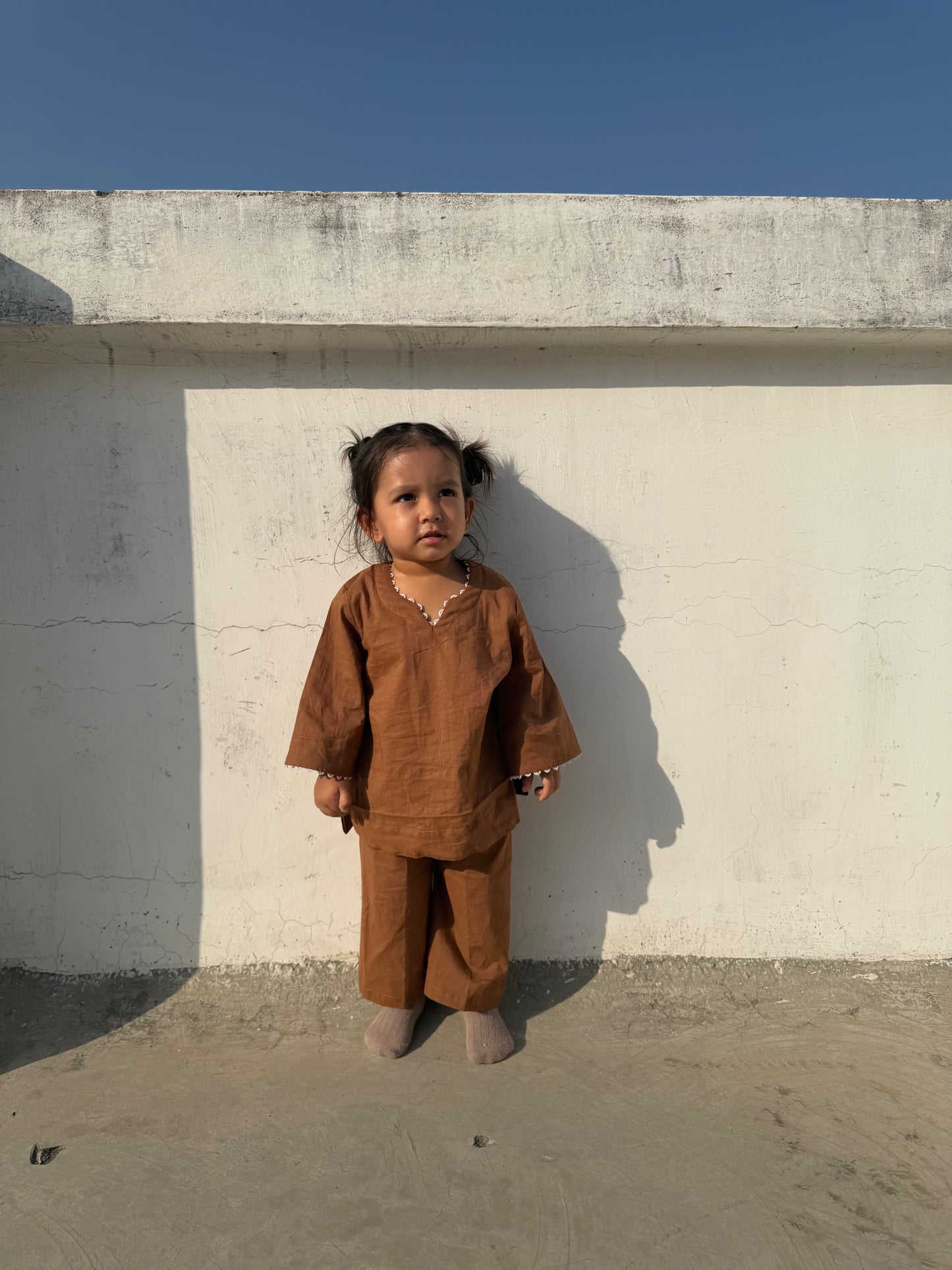 Brown Kurta Twinning Set