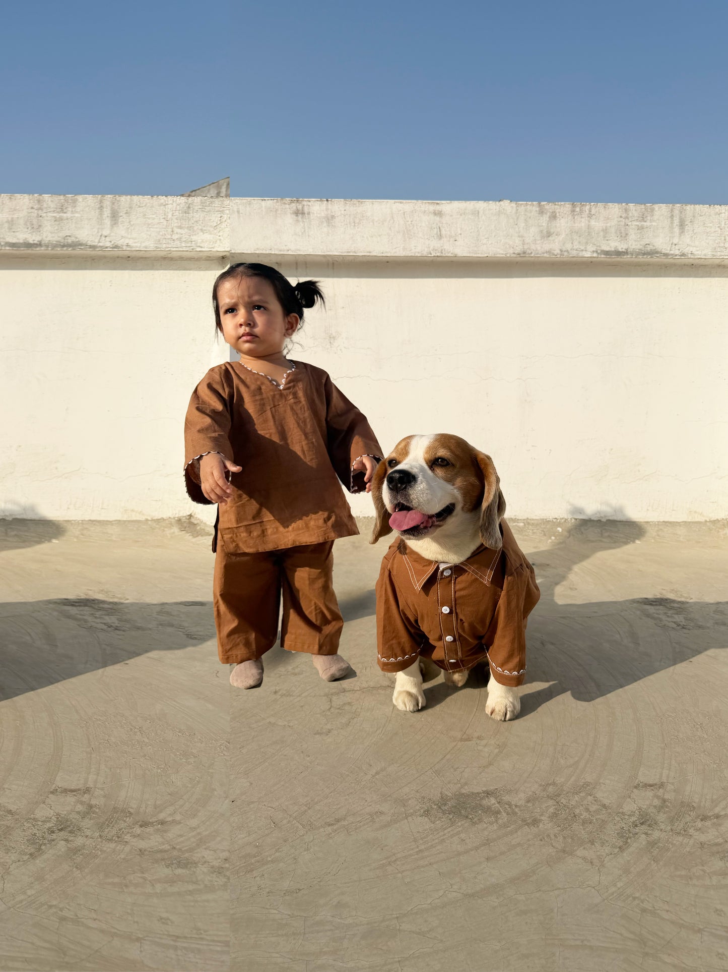 Brown Kurta Co-ord Twinning Set