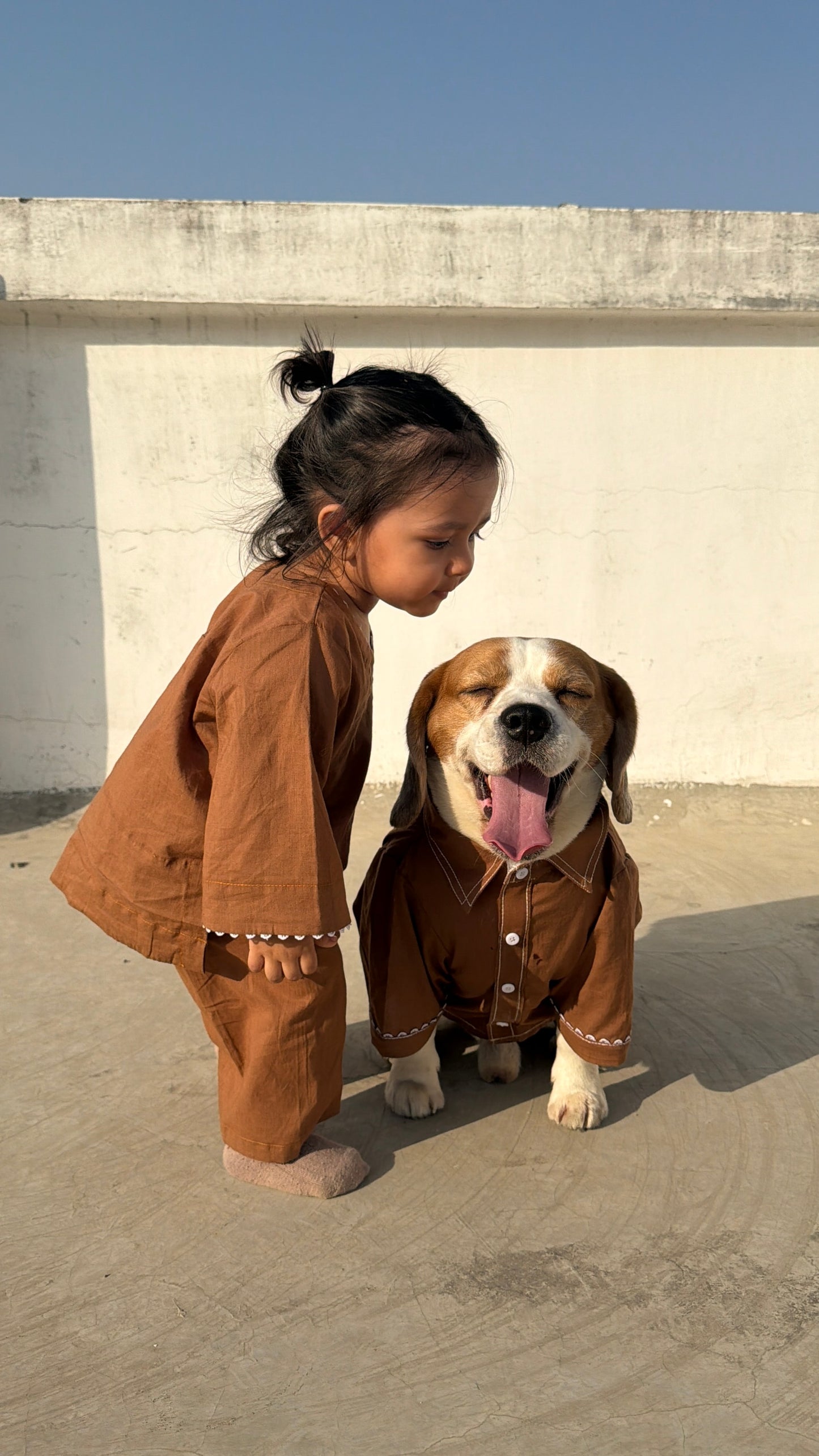 Brown Kurta Co-ord Twinning Set