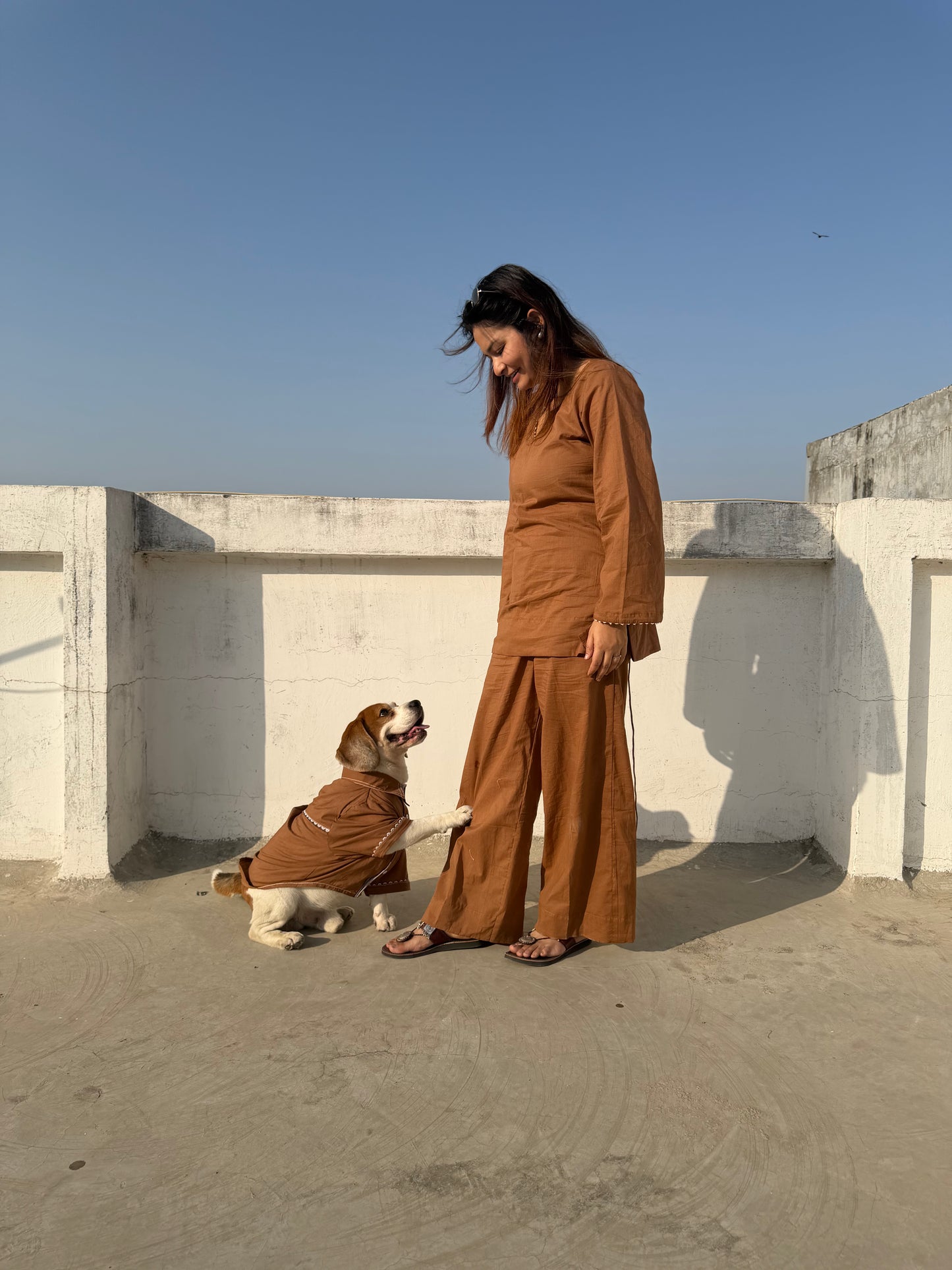 Brown Kurta Twinning set