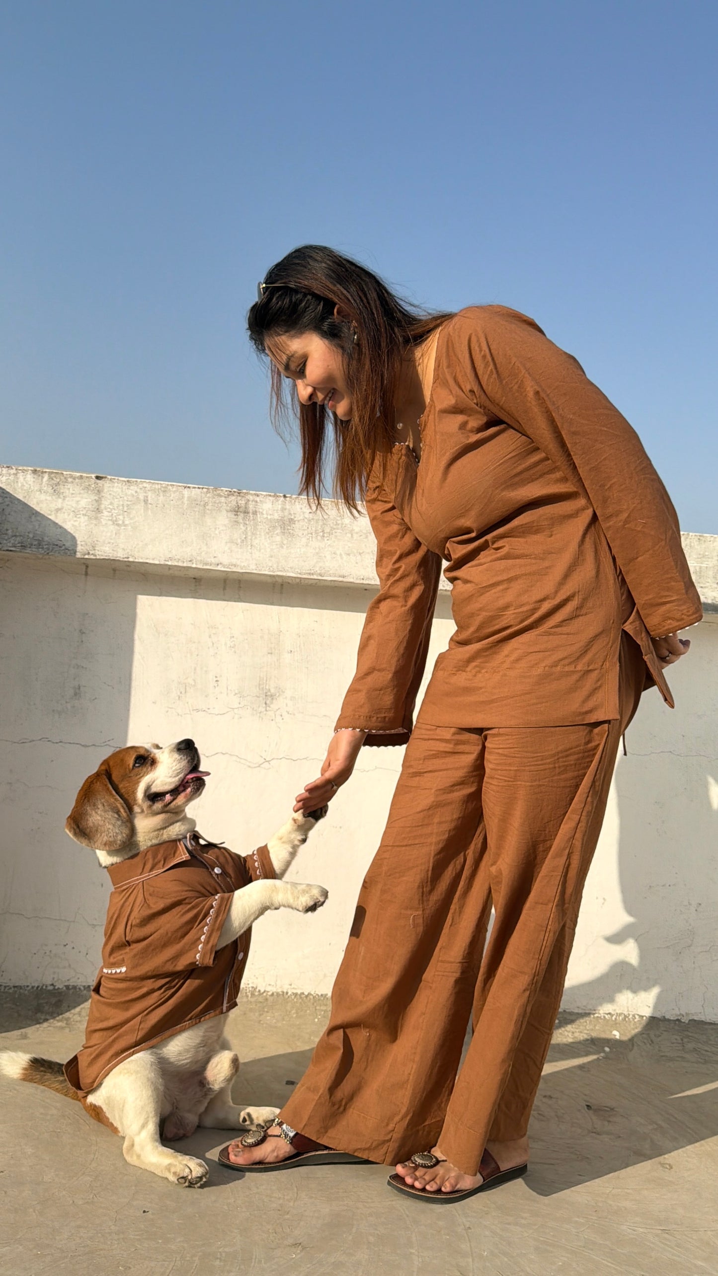 Brown Kurta Twinning set
