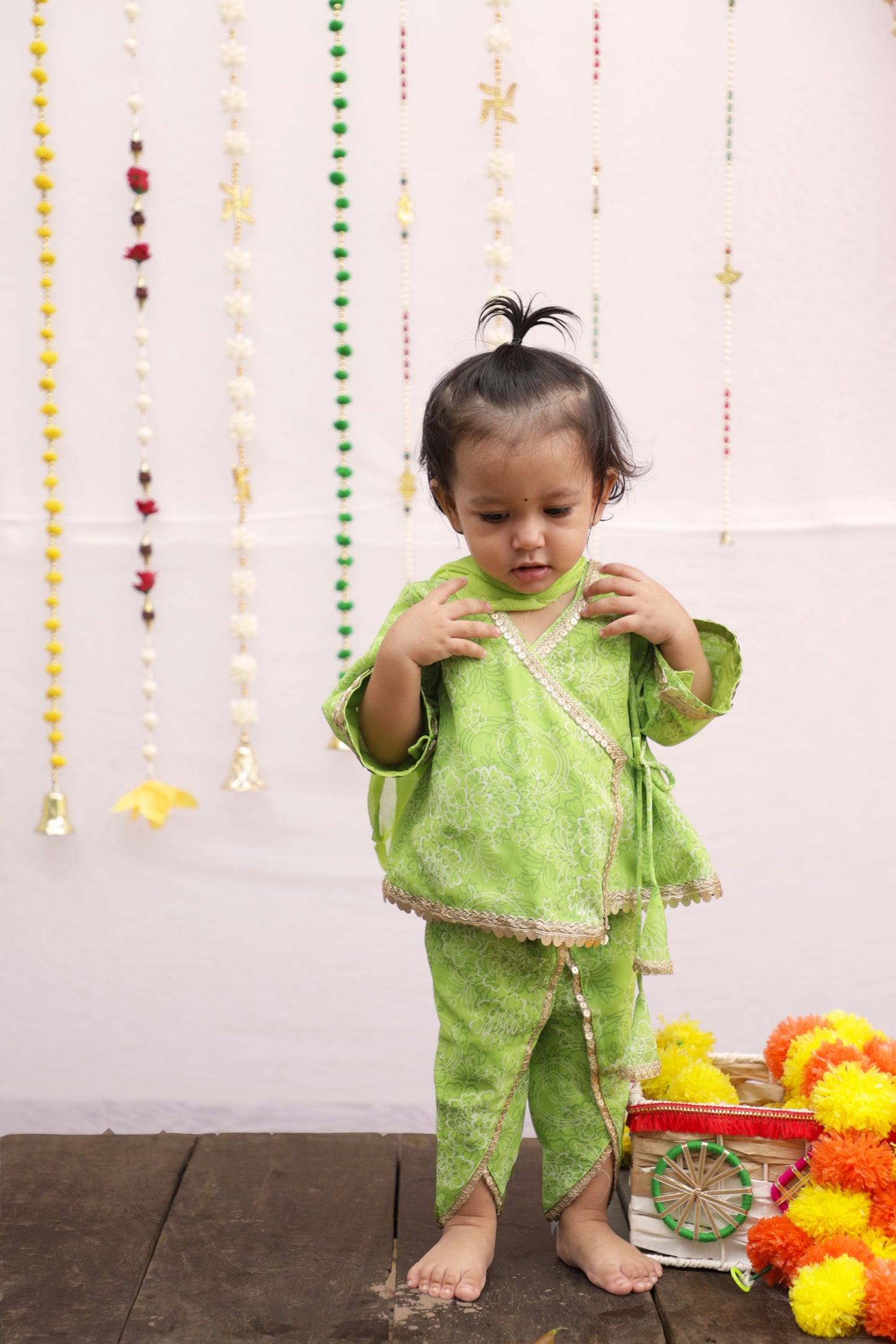 Green Angrakha Dhoti set