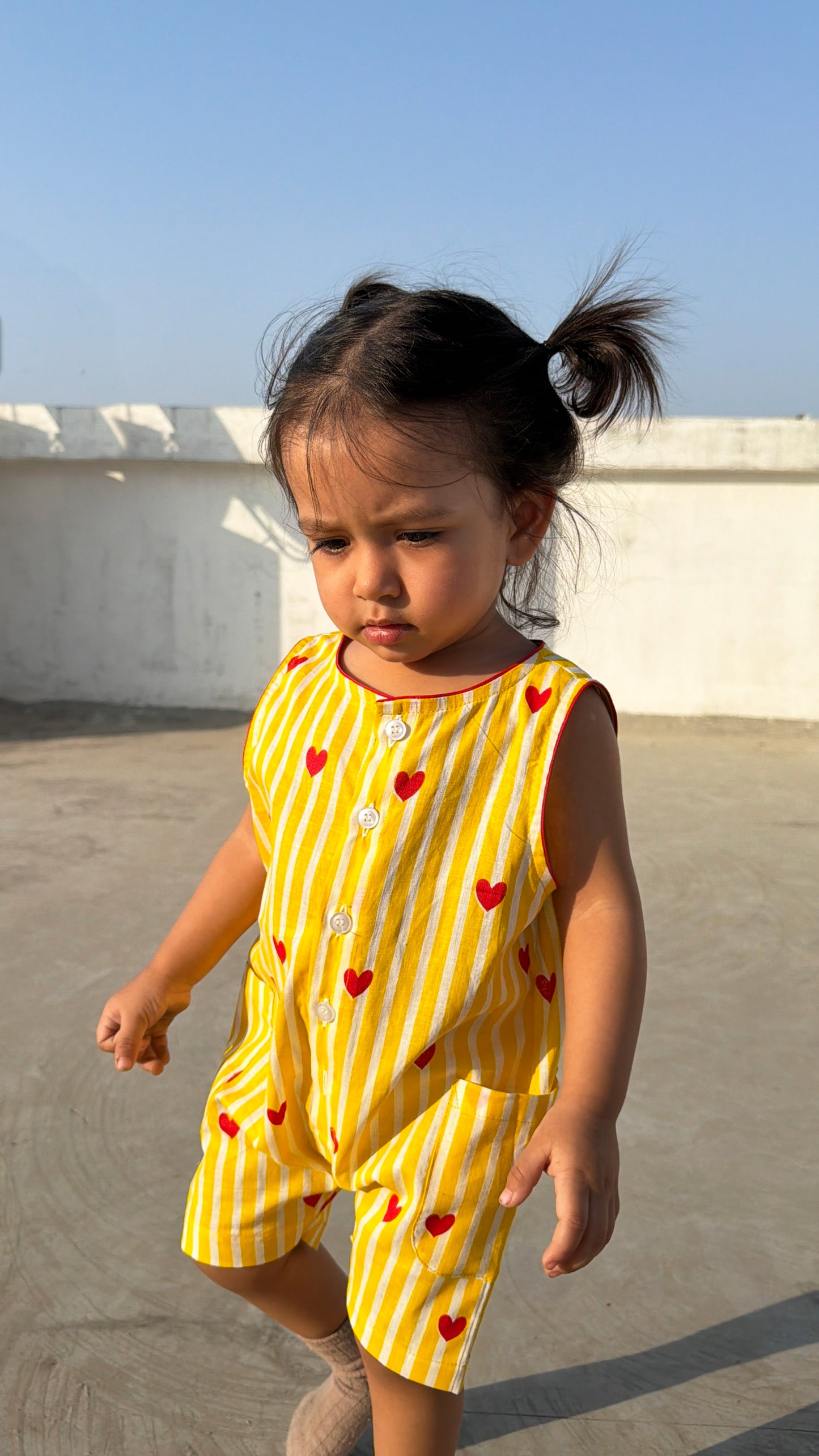 Yellow Striped Romper